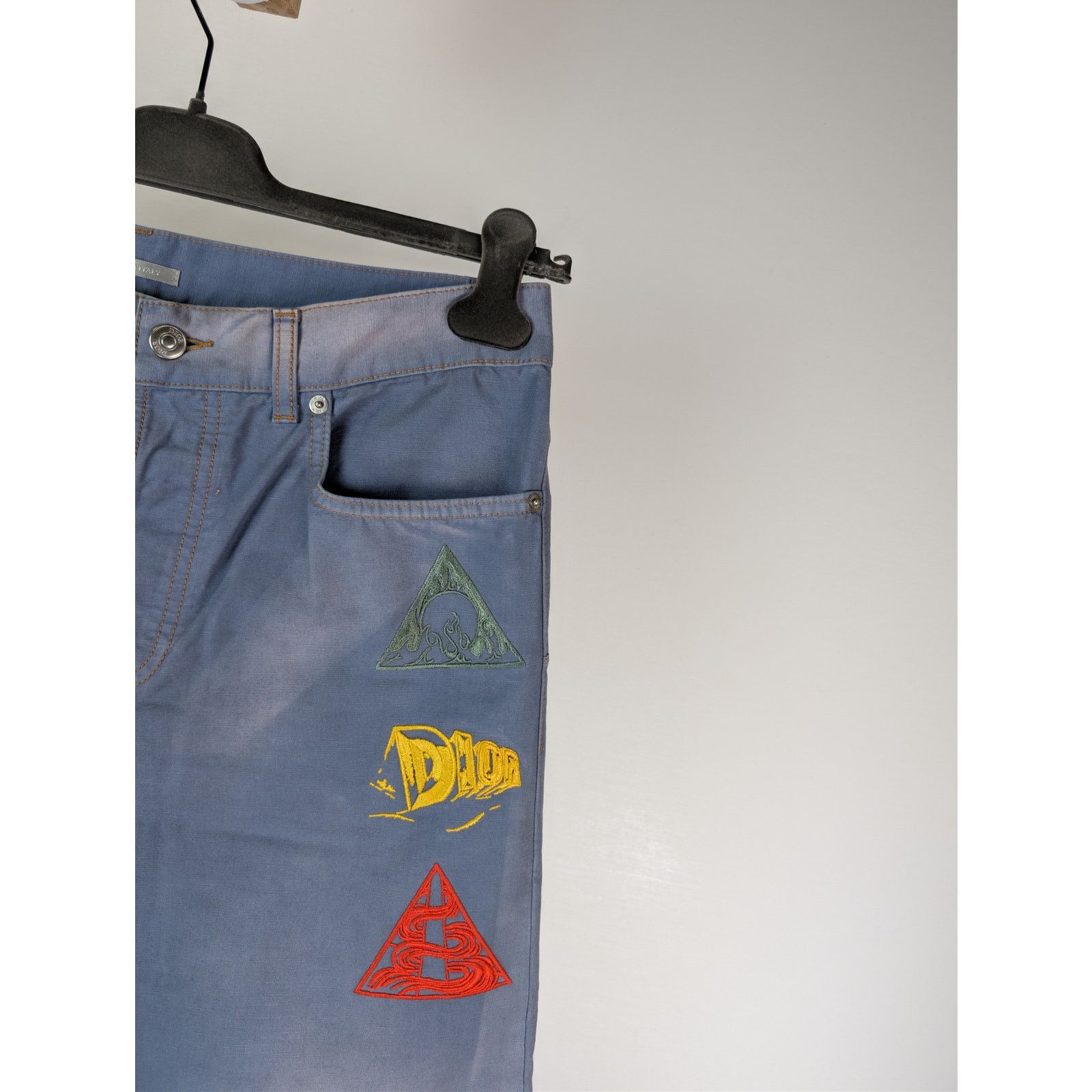 Dior o1rshd1 Embroidered Logo Patch Jeans in Light Blue Size US 32 / EU 48 - 4 Thumbnail