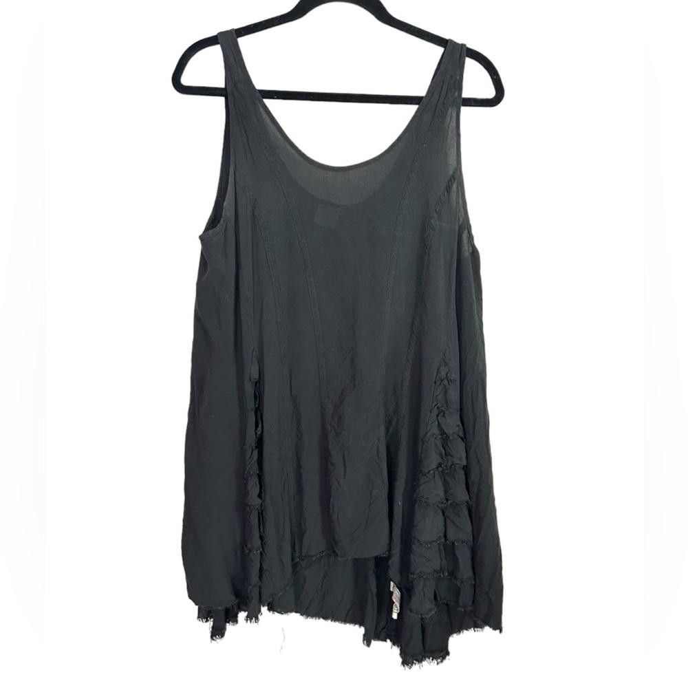 Free People Free People l Black Fringe Ruffle Side Tunic Small Size S / US 4 / IT 40 - 1 Thumbnail
