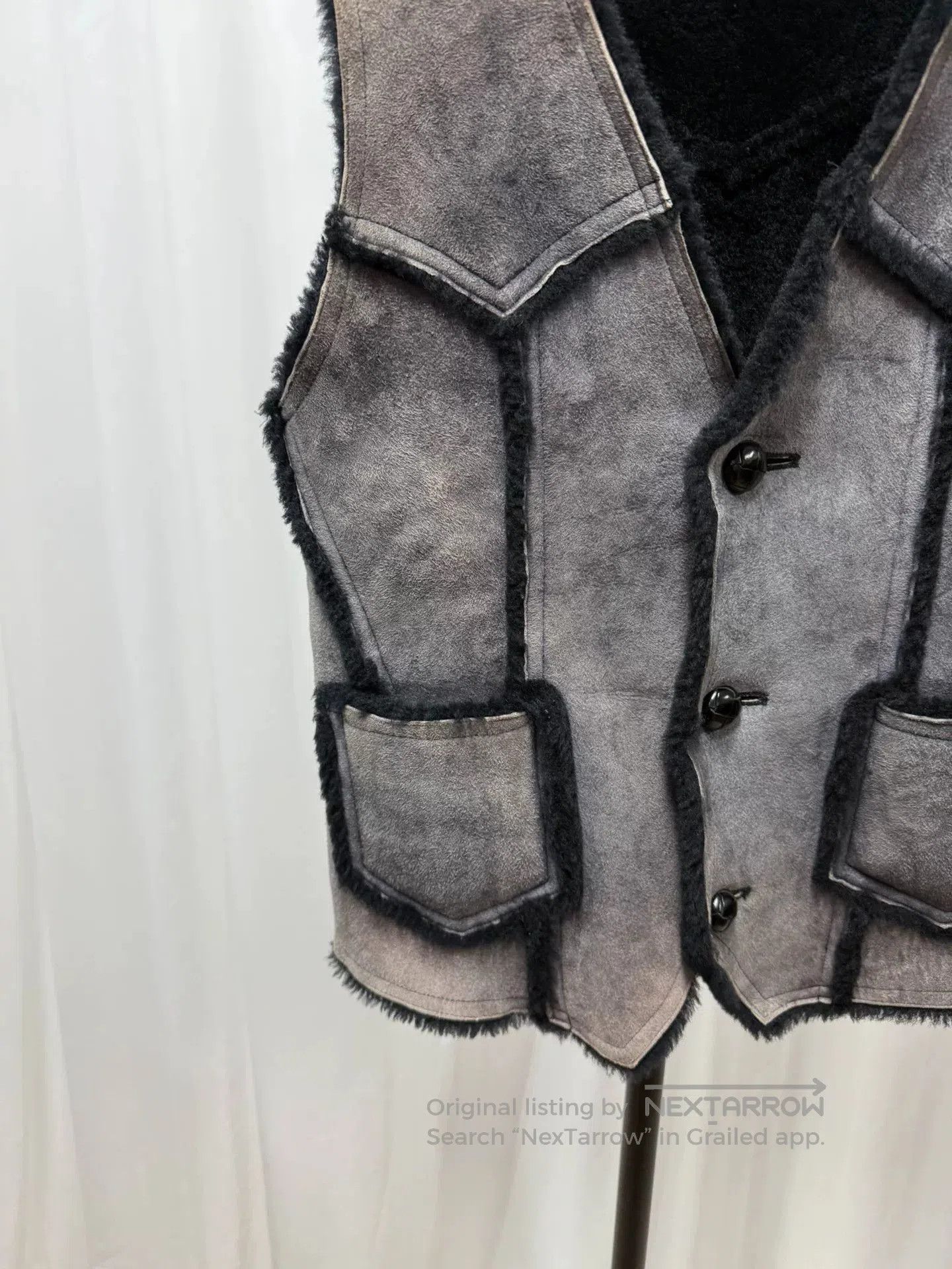 Comme des Garcons Homme Plus Number Nine Sheepskin Panel Vest. Size US S / EU 44-46 / 1 - 3 Thumbnail