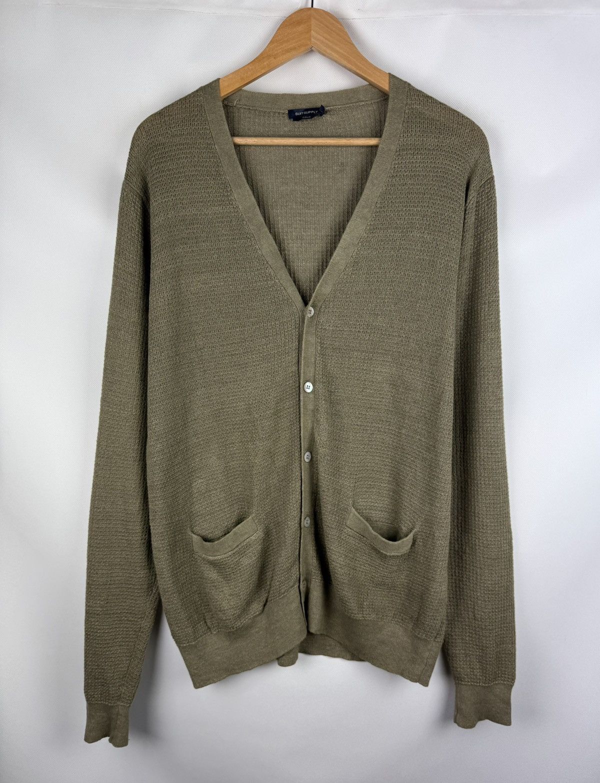 Suitsupply Suitsupply Men’s Linen Button Front Knitted Cardigan Sweater Size US XL / EU 56 / 4 - 1 Thumbnail