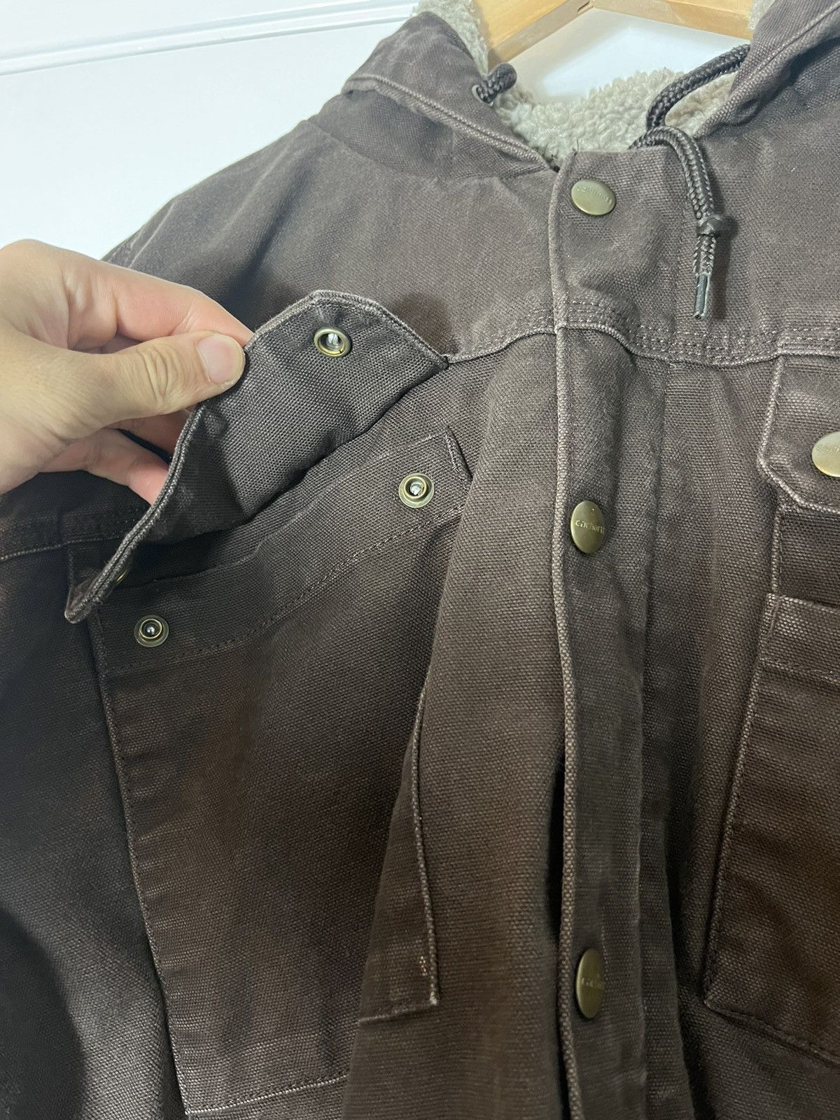 Carhartt × Carhartt Wip × Vintage Carhartt Sherpa Hoodie Size US XL / EU 56 / 4 - 5 Thumbnail