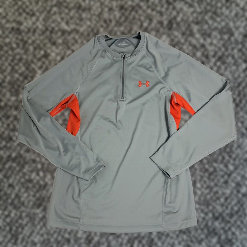 Under Armour Under Armour Mens Long Sleeve 1/4 Zip Performance Shirt Small Gray Orange C209 Size US S / EU 44-46 / 1 - 1 Thumbnail