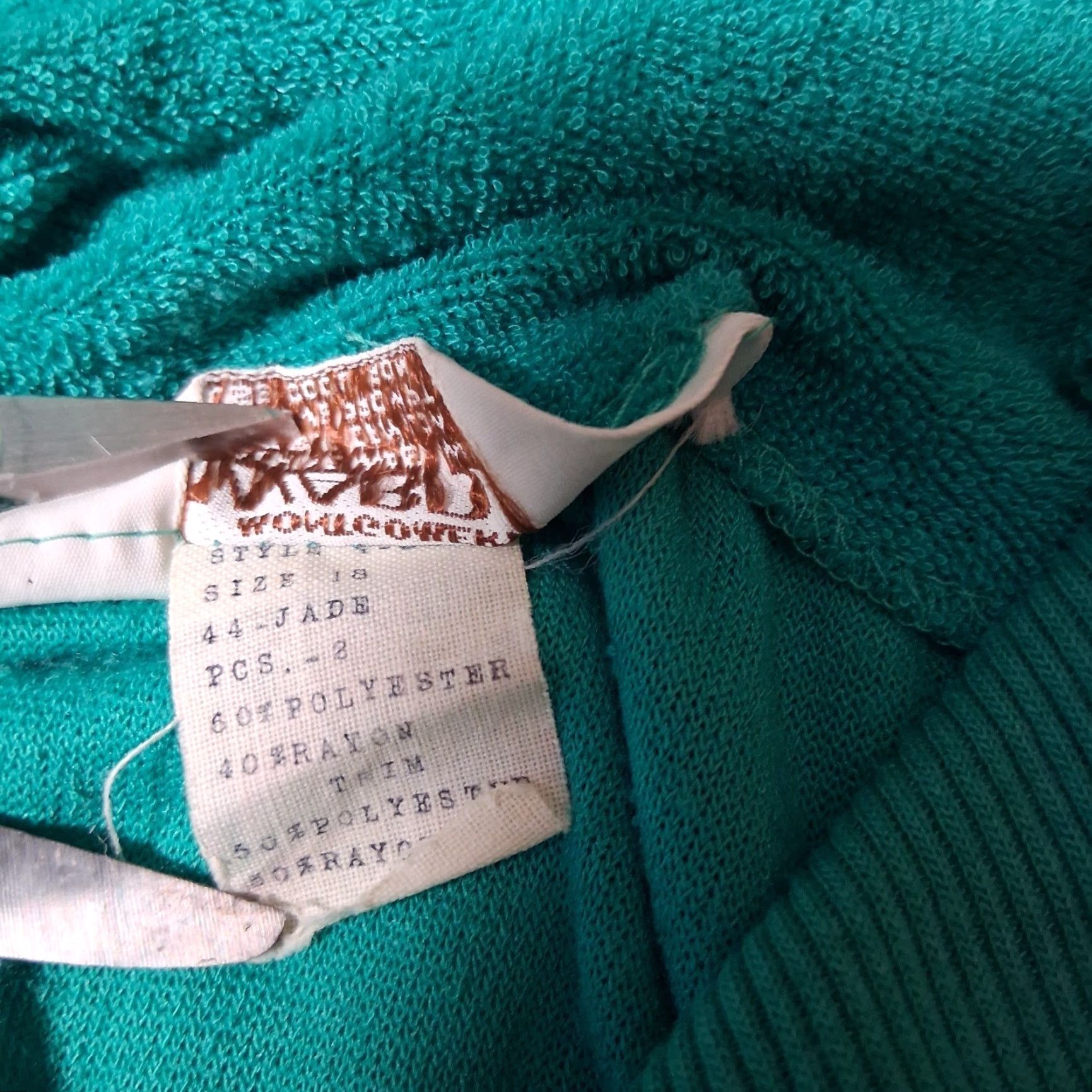 Vintage VINTAGE Montgomery Ward Dress Shirt Dress Jade Green 1970s Terry Cloth 18 Women’s Womens Size XXL / US 16-18 / IT 52-54 - 6 Thumbnail