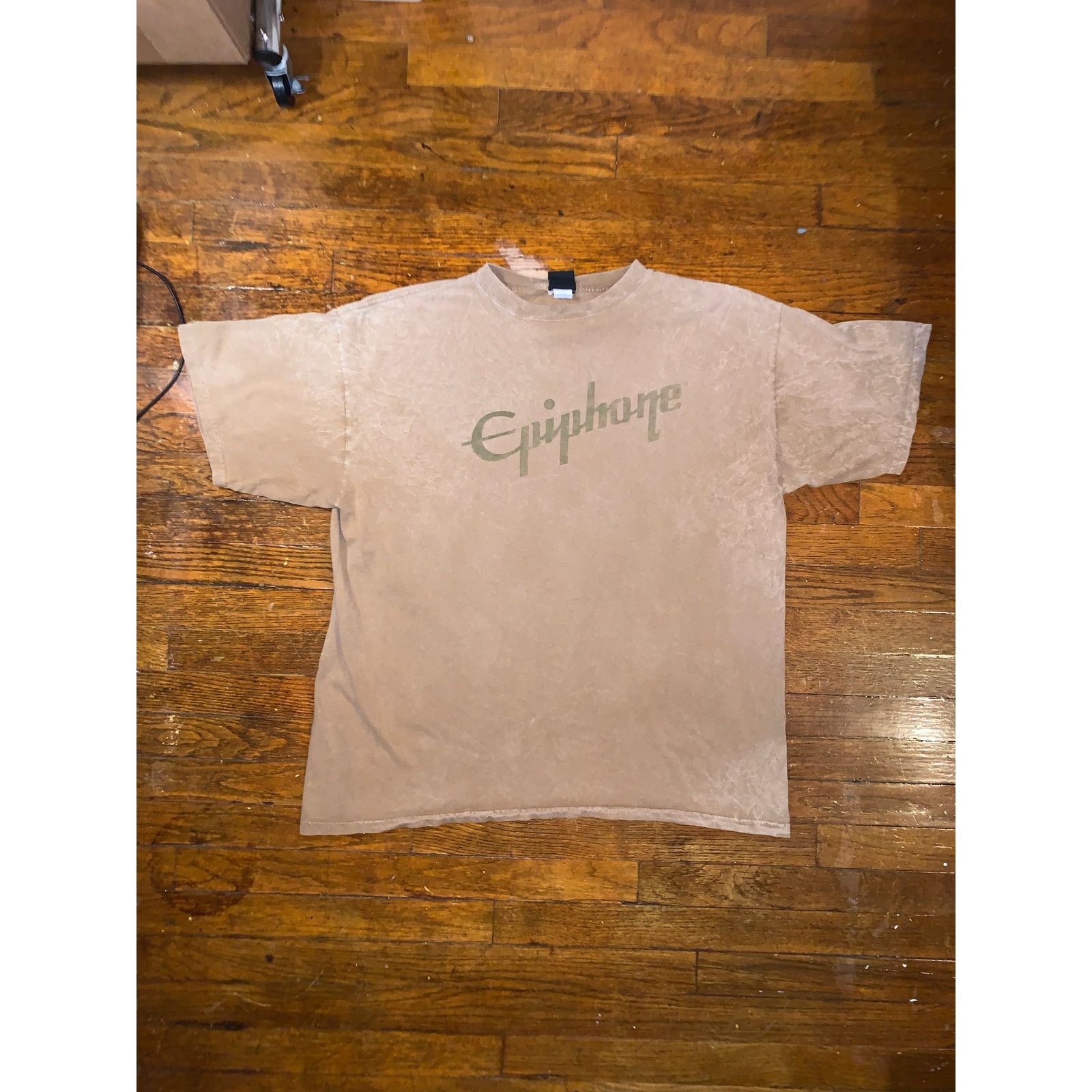 Fender × Other × Vintage Epiphone Gibson Guitar T Shirt XL Sand Tan Acid Wash Grunge Size US XL / EU 56 / 4 - 2 Thumbnail