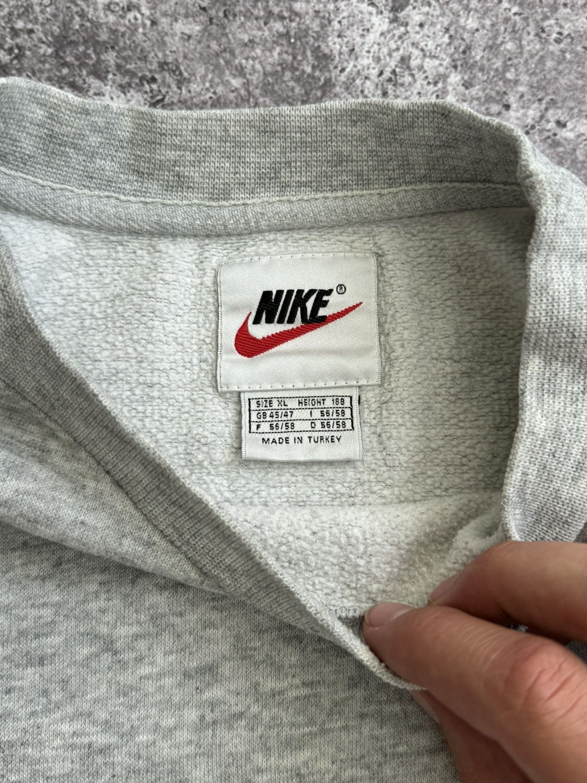 Nike × Vintage Vintage Nike 90s Y2K oversized boxy fit grey sweatshirt Size US XL / EU 56 / 4 - 6 Thumbnail