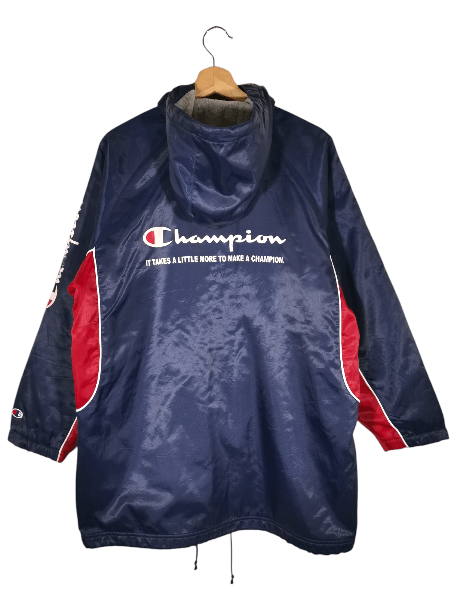 Champion × Vintage Champion Parka Down Jacket Zipper Button Hoodie Jacket Size US M / EU 48-50 / 2 - 1 Thumbnail