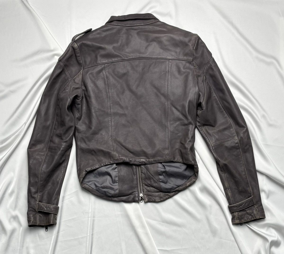 Vintage Black Noir vintage faded leather jacket Size S / US 4 / IT 40 - 6 Thumbnail
