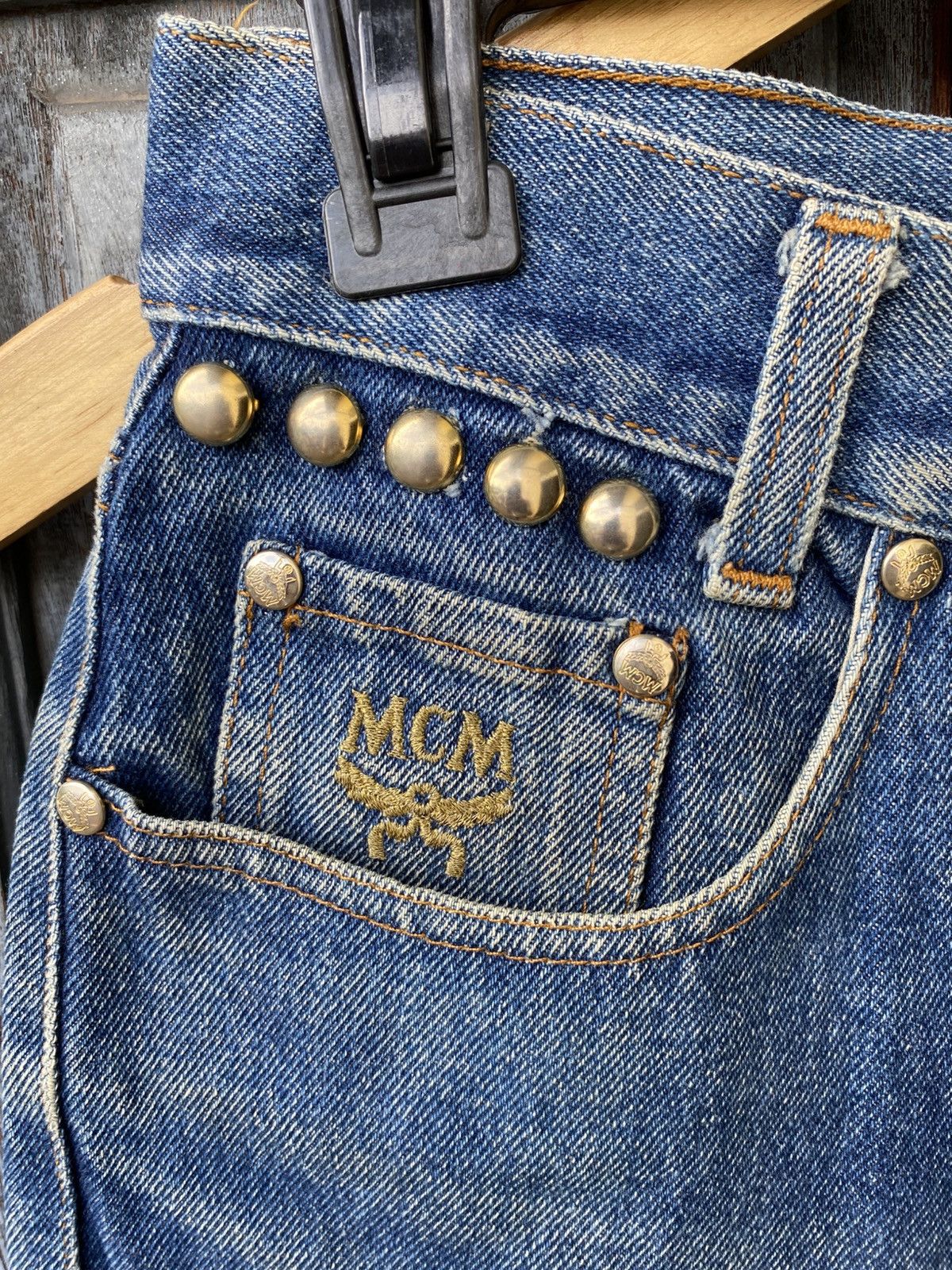 MCM MCM Vintage Jeans Denim Studded Rare Y2K Luxury With Rivet Size US 29 - 7 Thumbnail
