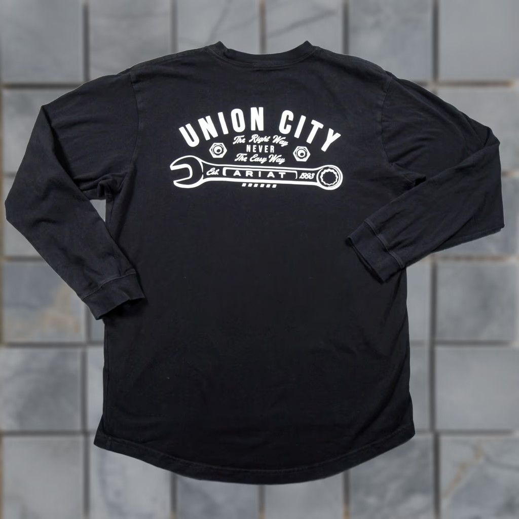 Ariat Ariat Shirt Mens Large Black Long Sleeve Pocket Tee Rebar Workwear Union City Size US L / EU 52-54 / 3 - 1 Thumbnail