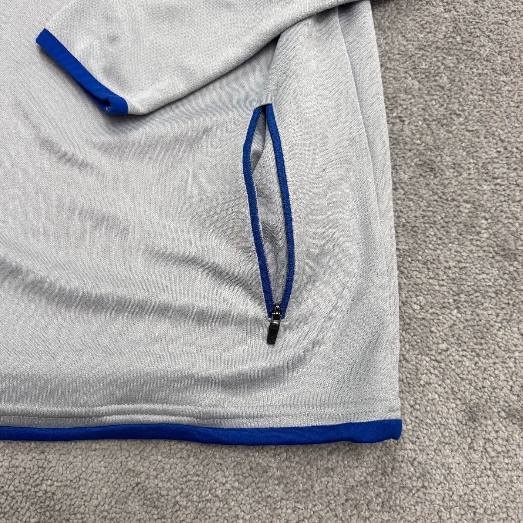O'Neills VINTAGE O'Neills Tipperary San Francisco GAA 1/4 Zip Pullover Jacket Small Blue White Size US L / EU 52-54 / 3 - 5 Thumbnail