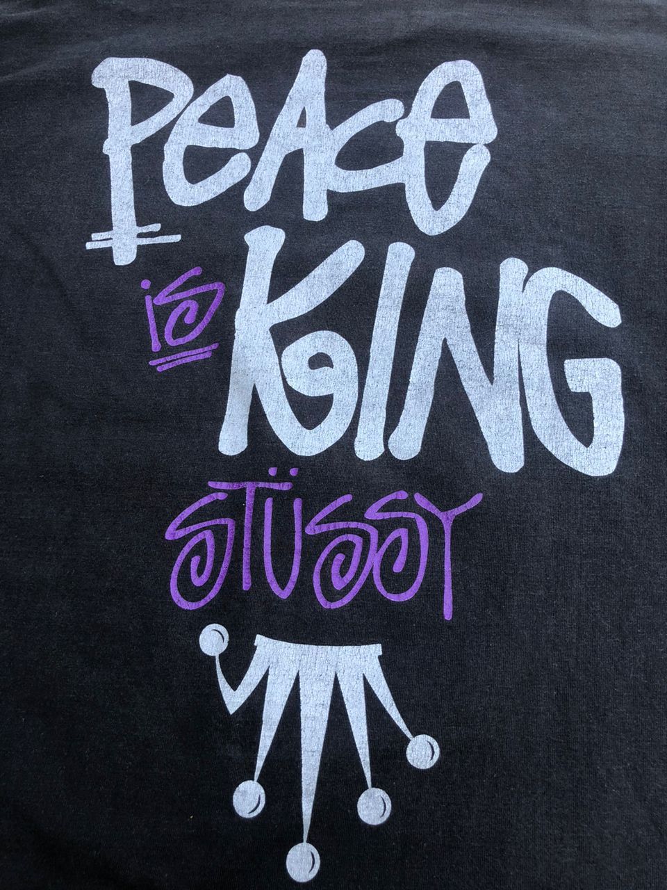 Stussy Vintage Y2K Stussy Peace Is King Long Sleeve Tee Sunfaded Size US XL / EU 56 / 4 - 19 Thumbnail
