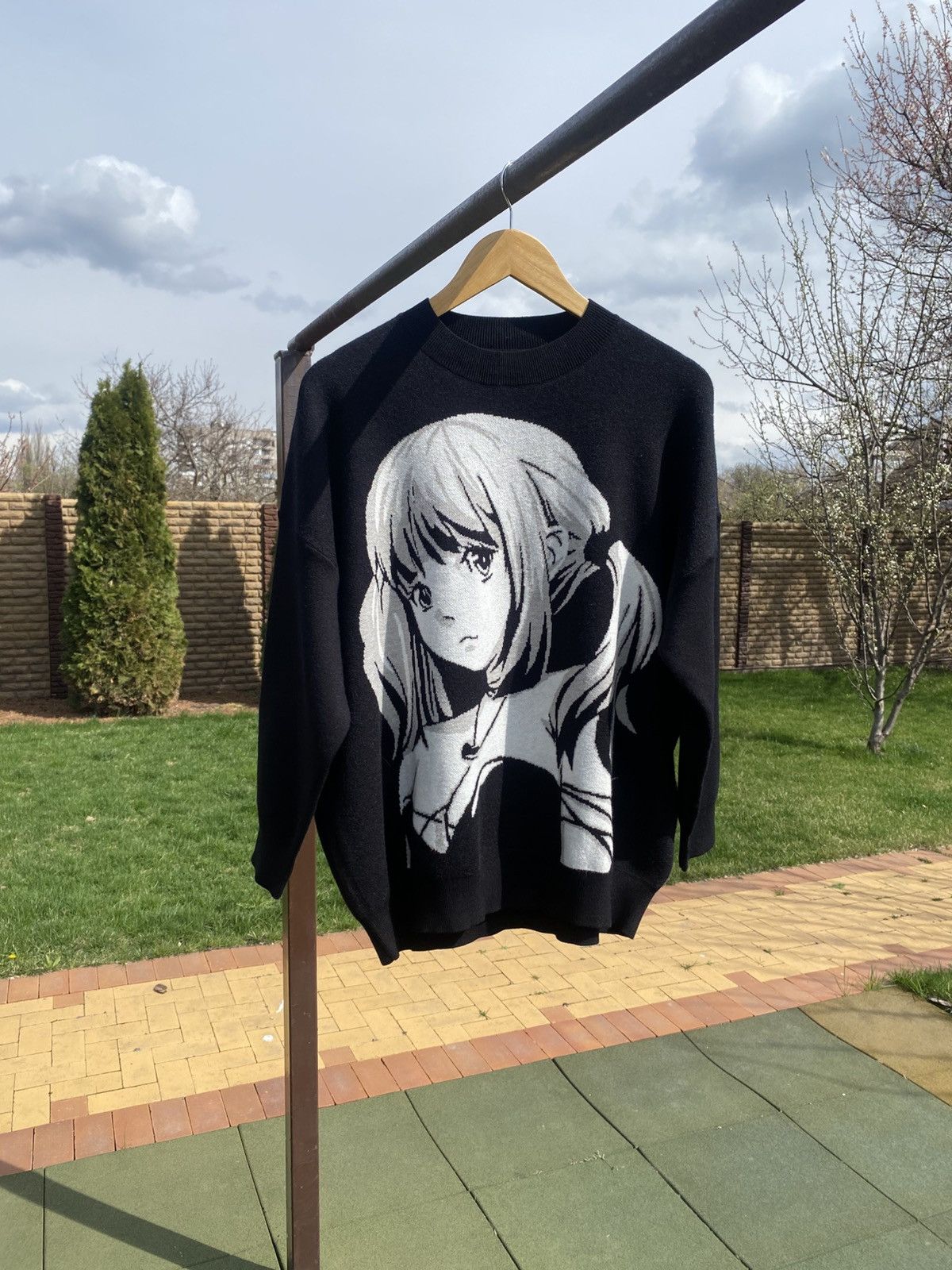 Japanese Brand Anime girl graphic knit sweater, oversized pullover Size L / US 10 / IT 46 - 1 Thumbnail