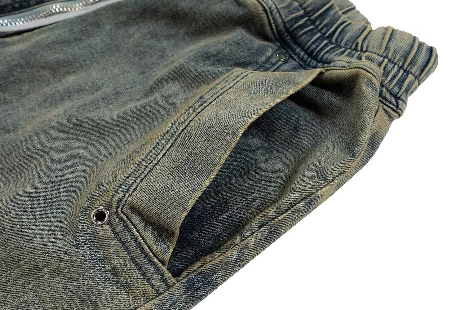 Jean Gradient Color Washed Baggy Drawstring Jeans Size US 33 - 4 Thumbnail