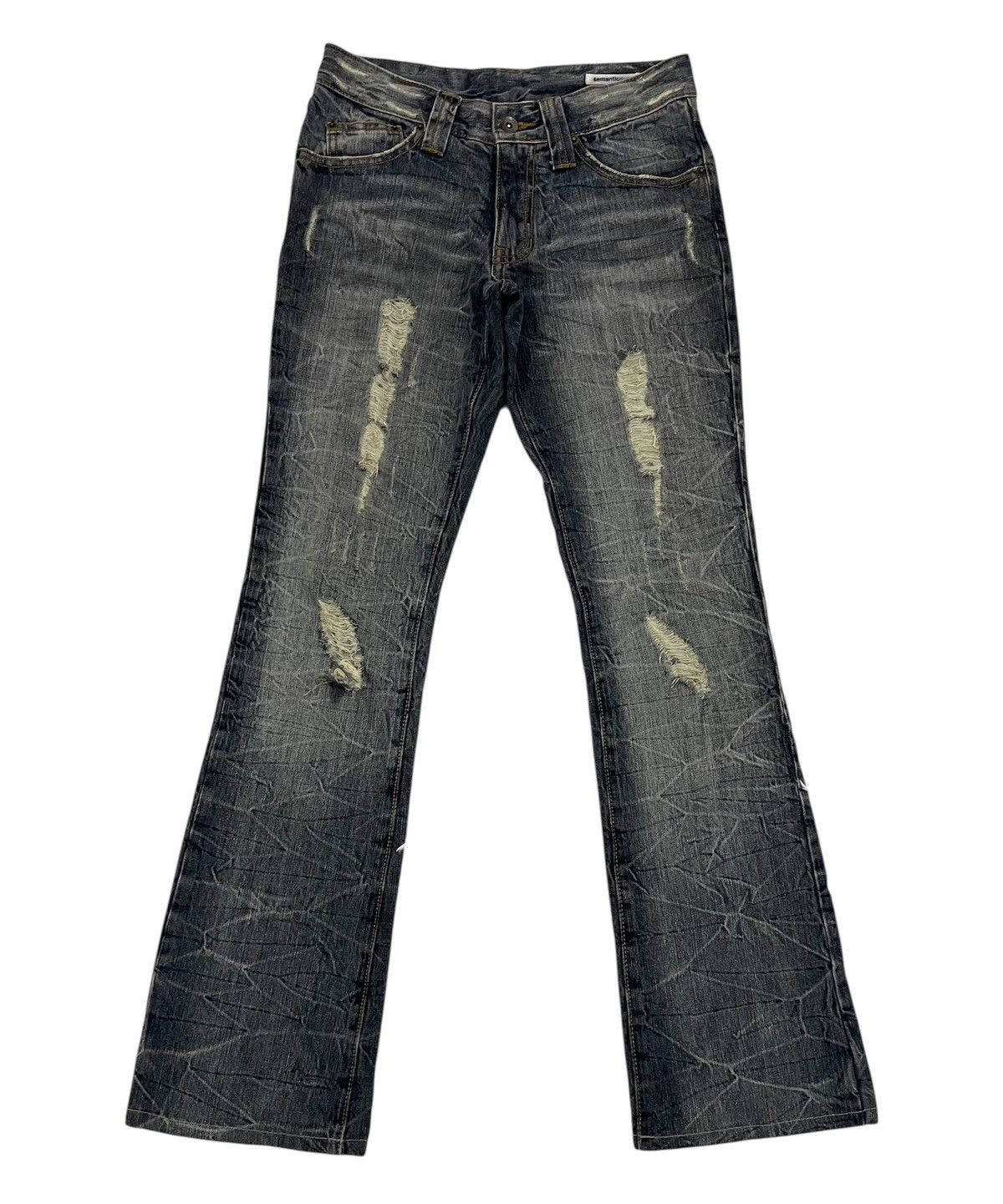 semanticdesign Distress Design Wreck Line Semanticdesign Flair Jeans Pant Size 29" - 1 Thumbnail