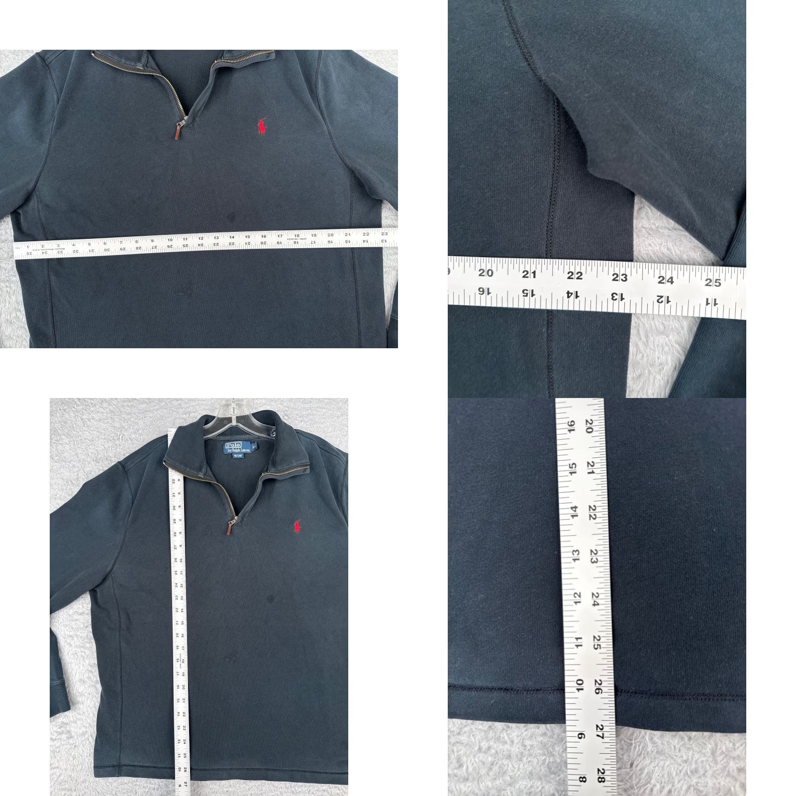 Ralph Lauren VINTAGE Polo Ralph Lauren Sweatshirt Pullover 1/4 Zip Mock Neck Blue XL Men Casual Golf Sports American Size US XL / EU 56 / 4 - 8 Thumbnail