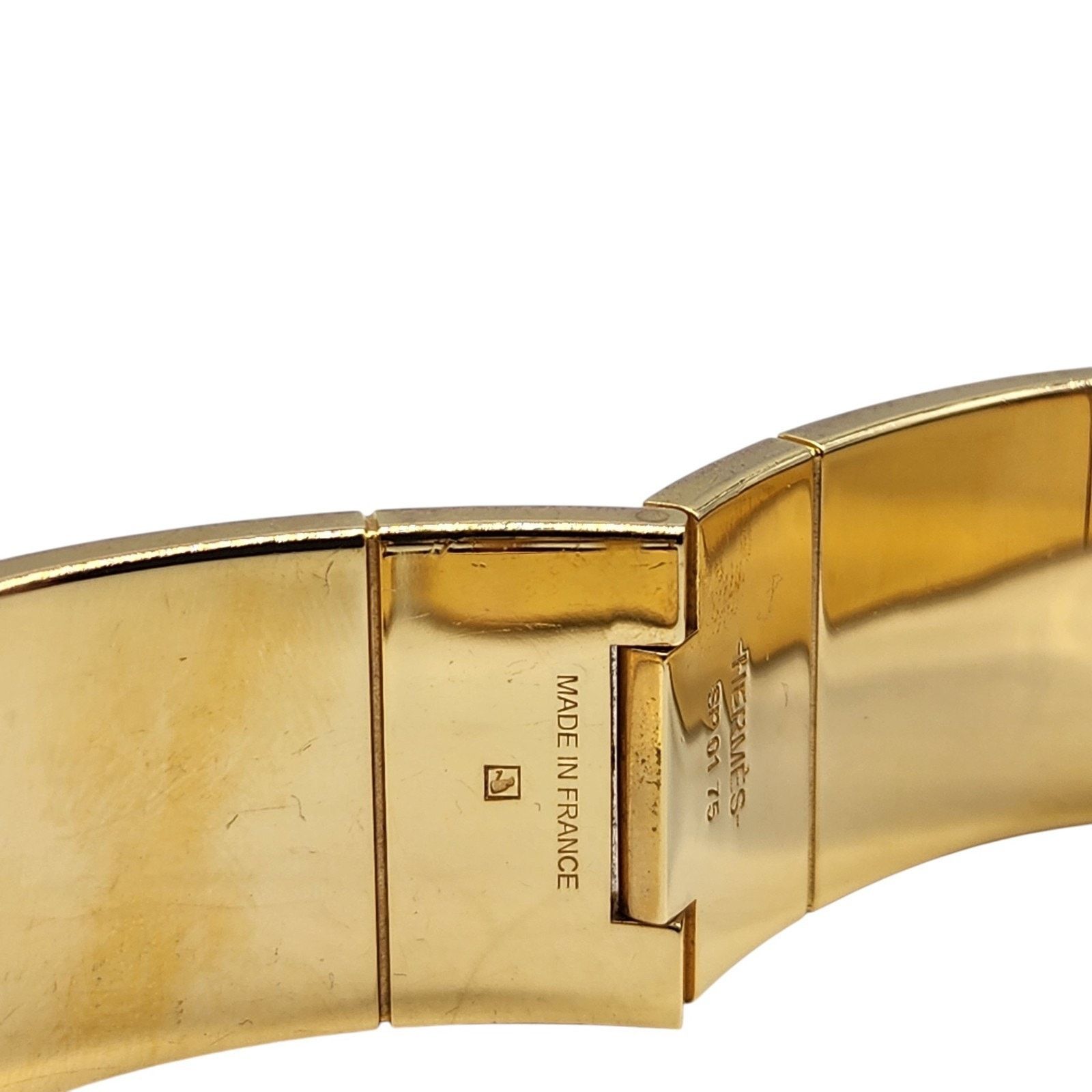 Hermes Charnière Uni Bracelet Gold-Tone Enamel Made in France Size ONE SIZE - 5 Thumbnail