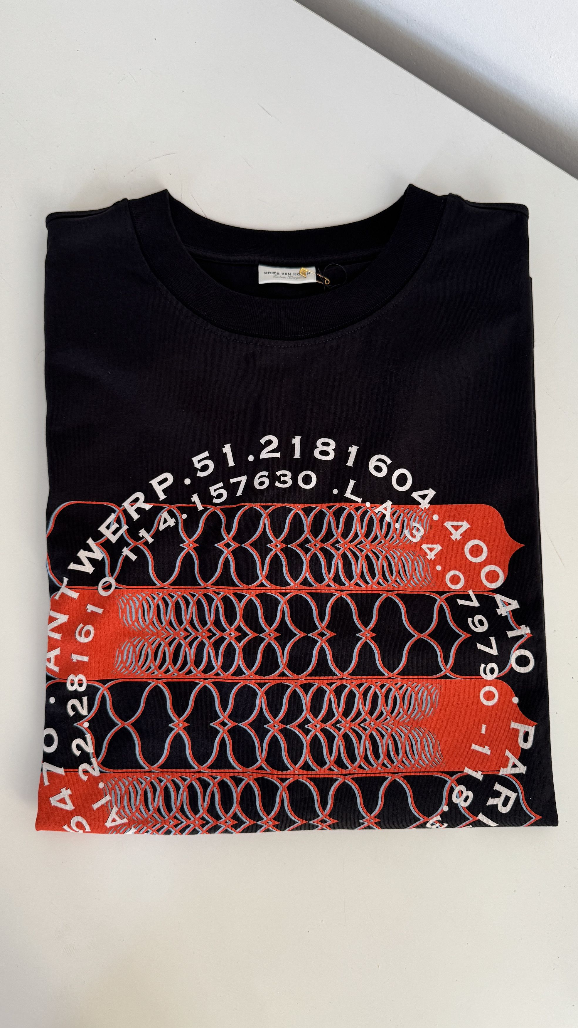 Dries Van Noten Black Printed Long Sleeve T-shirt Size US XL / EU 56 / 4 - 5 Thumbnail