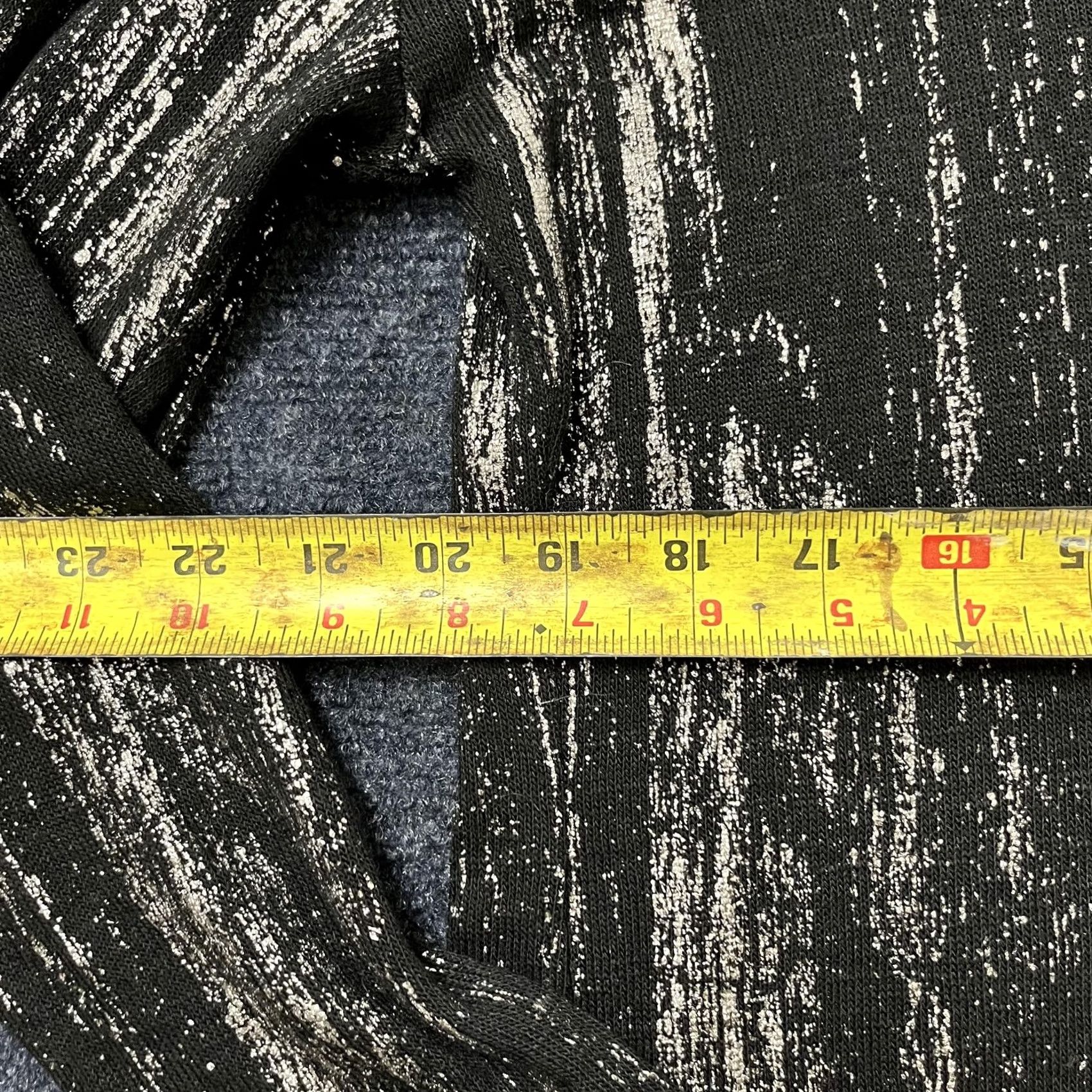 Vintage Rock & Republic Shirt Womens XL Black Metallic Abstract Stripe High Low Hem Top Size XL / US 12-14 / IT 48-50 - 5 Thumbnail