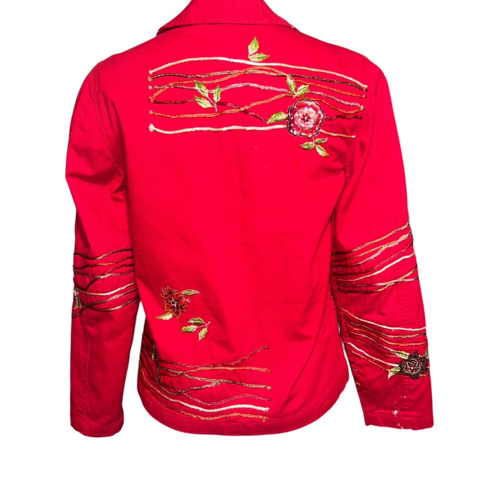 Coldwater Creek Vintage Coldwater Creek Red Embroidered Beaded Jacket XS Size XS / US 0-2 / IT 36-38 - 4 Thumbnail