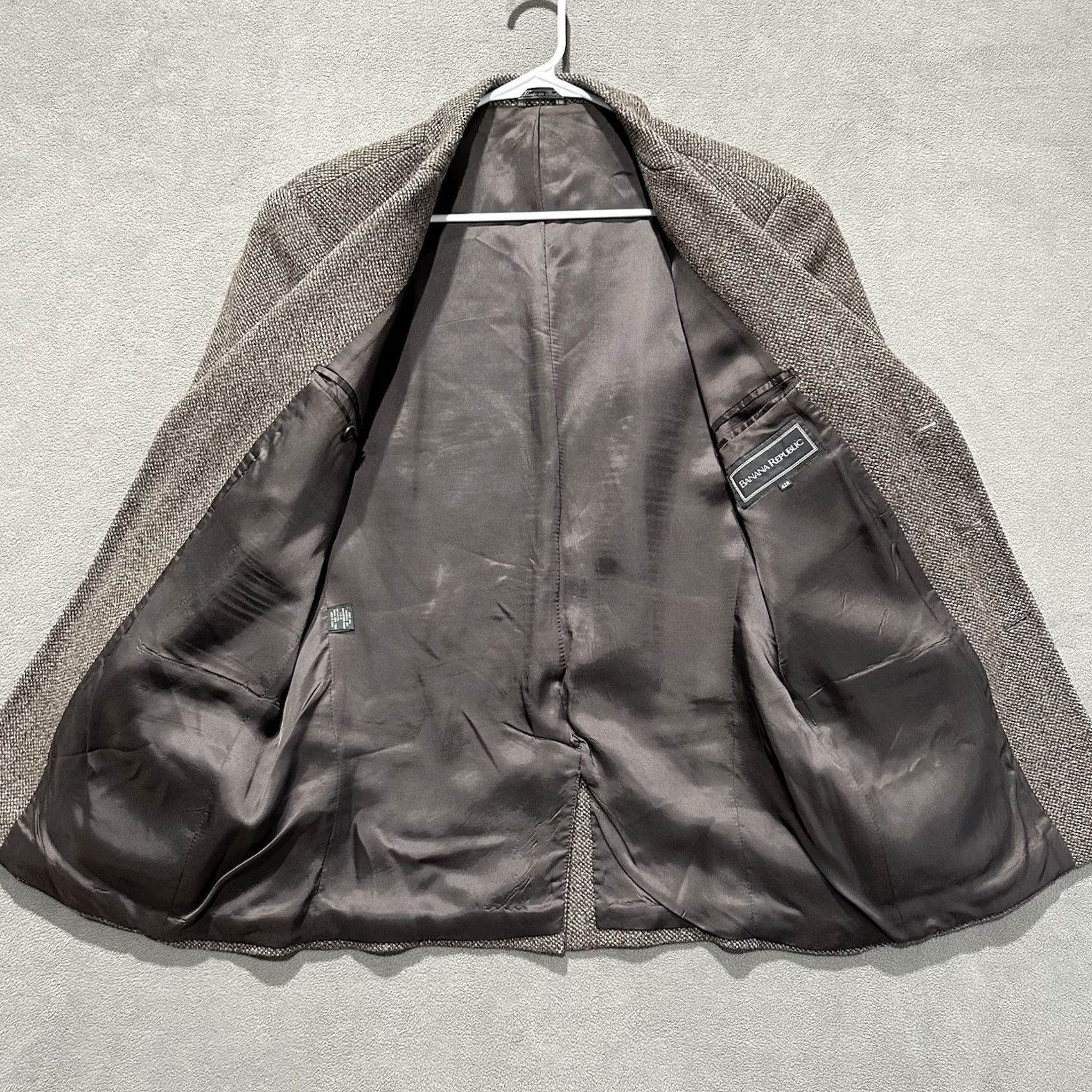 Banana Republic Banana Republic Blazer Sport Coat Men 42R Tweed Wool Brown 3 Button Italy Size 42R - 3 Thumbnail