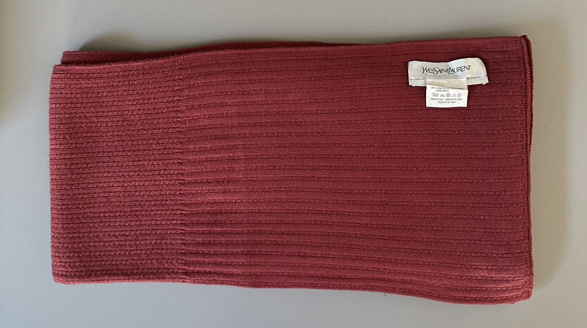 Yves Saint Laurent Burgundy Virgin Wool Scarf Made in Italy