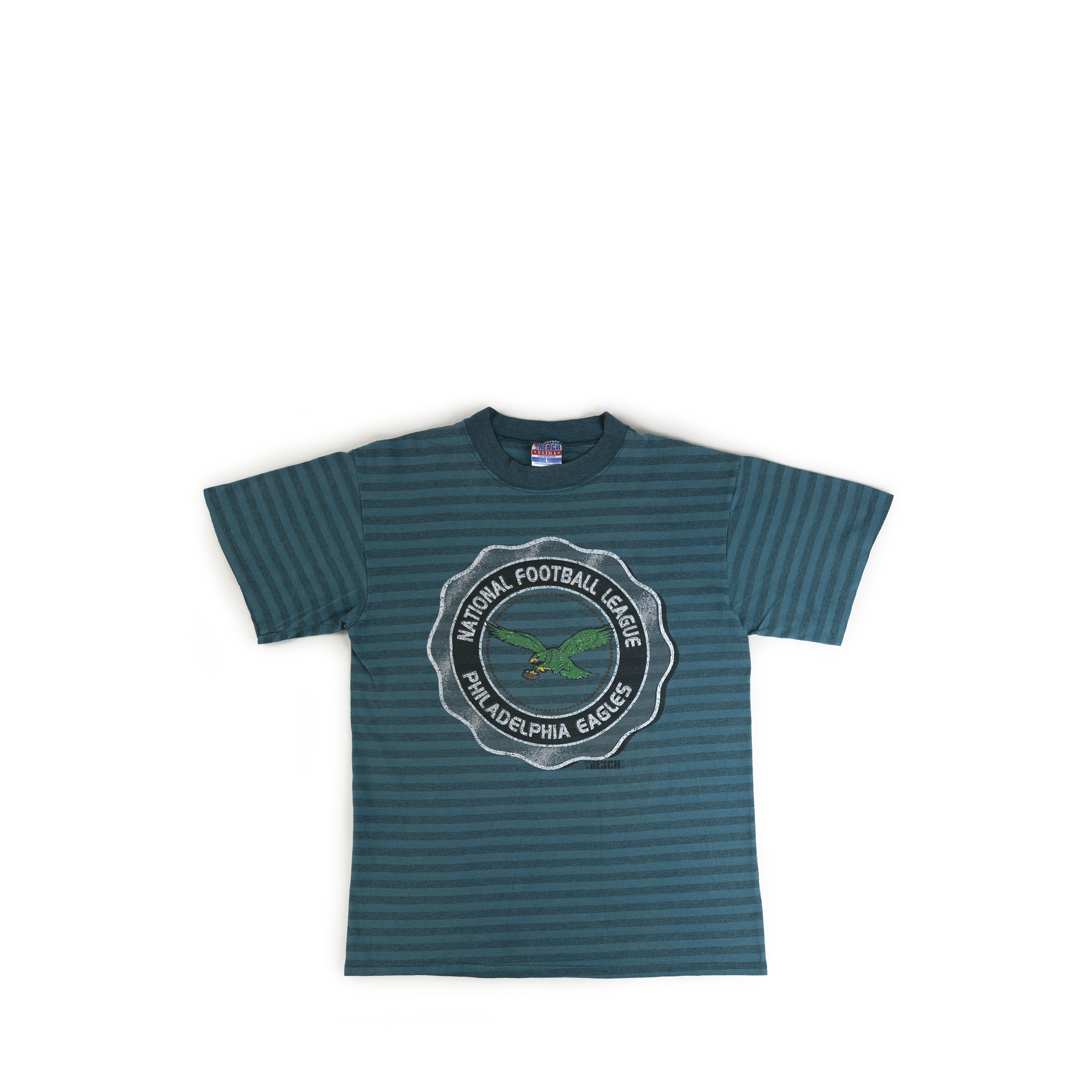 NFL Vintage 1990's Philadelphia Eagles Striped Tee Shirt Size US L / EU 52-54 / 3 - 1 Thumbnail