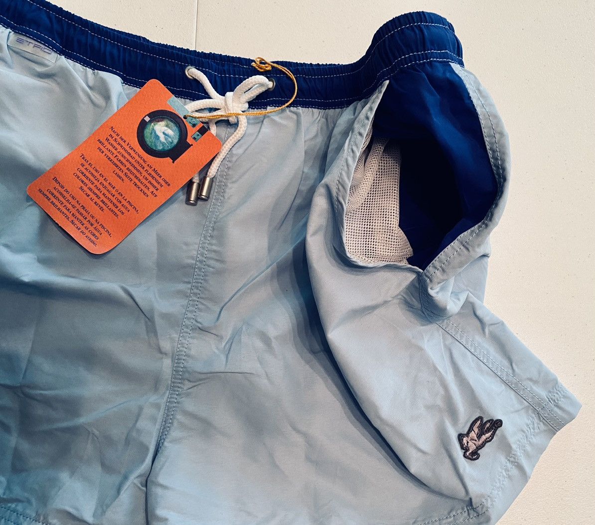 Etro Etro 🇮🇹 Milano Blue Contrast Block Pegaso Swimmers XL NWT Size US 37 - 13 Thumbnail