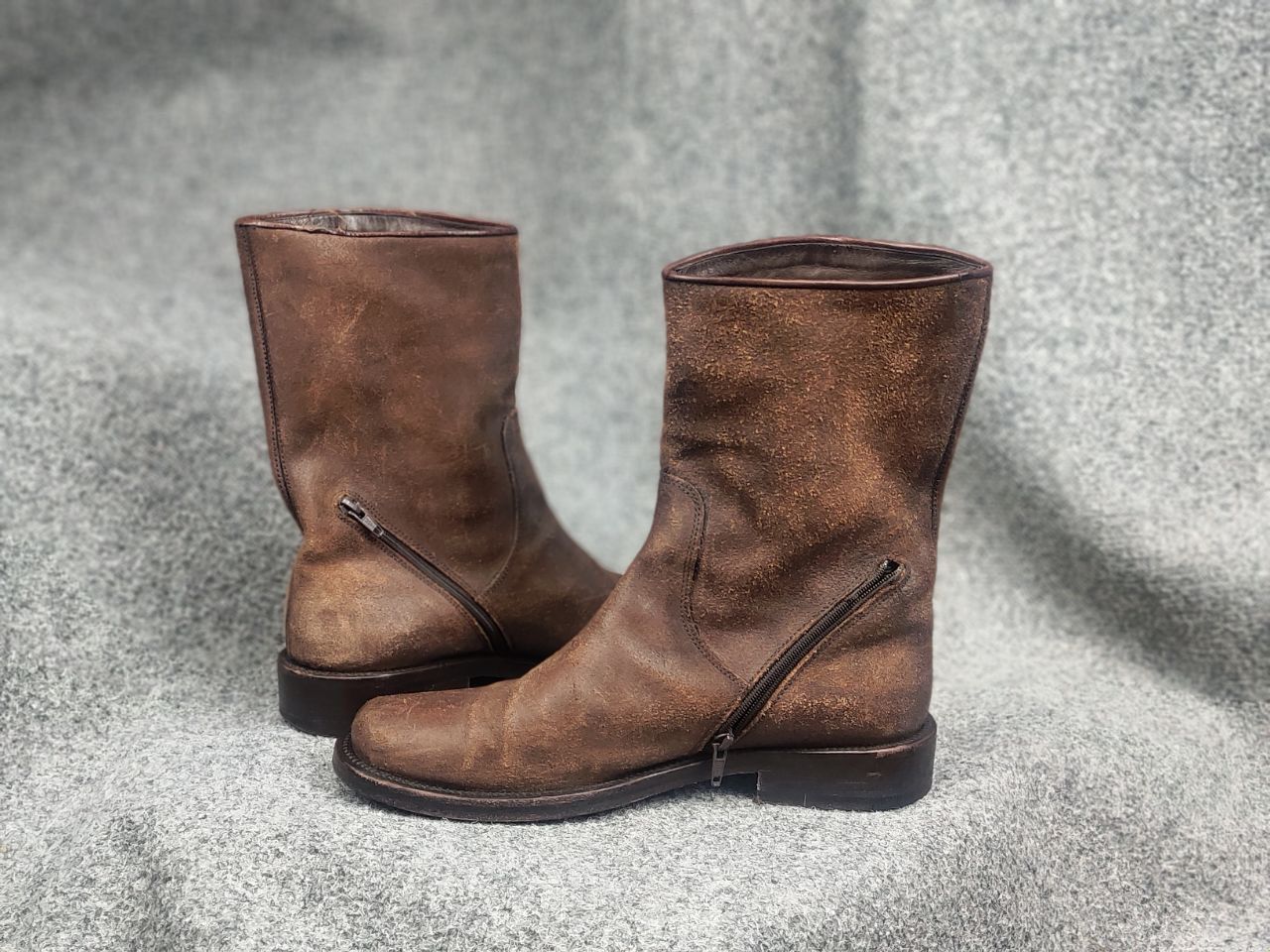 Daniele Alessandrini Alessandrini Vintage Brown Leather Boots Zip Carol Styl Rick Size US 9 / EU 42 - 11 Thumbnail