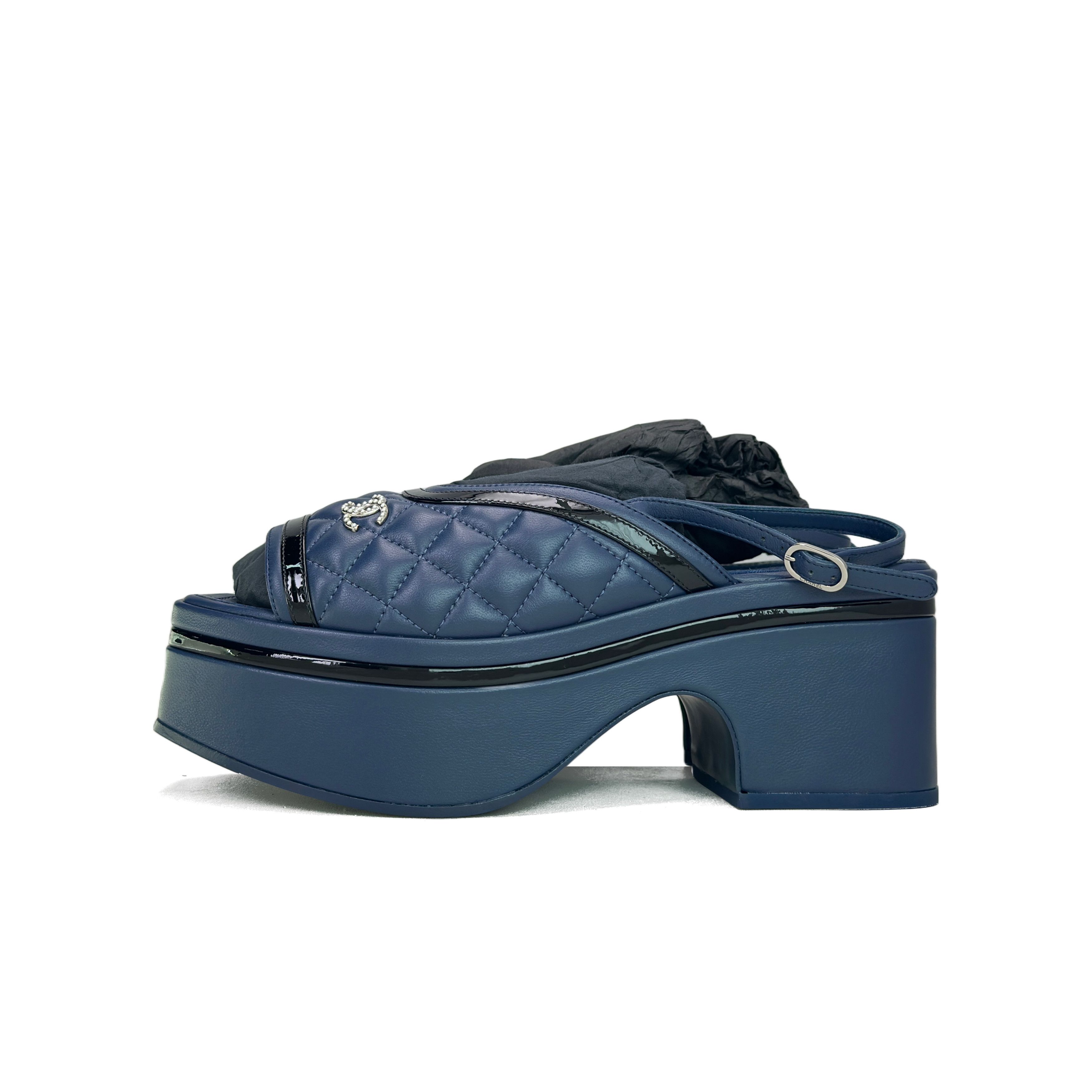 Chanel Chanel Quilted Platform Sandals Size 38 Size US 8 / IT 38 - 1 Thumbnail
