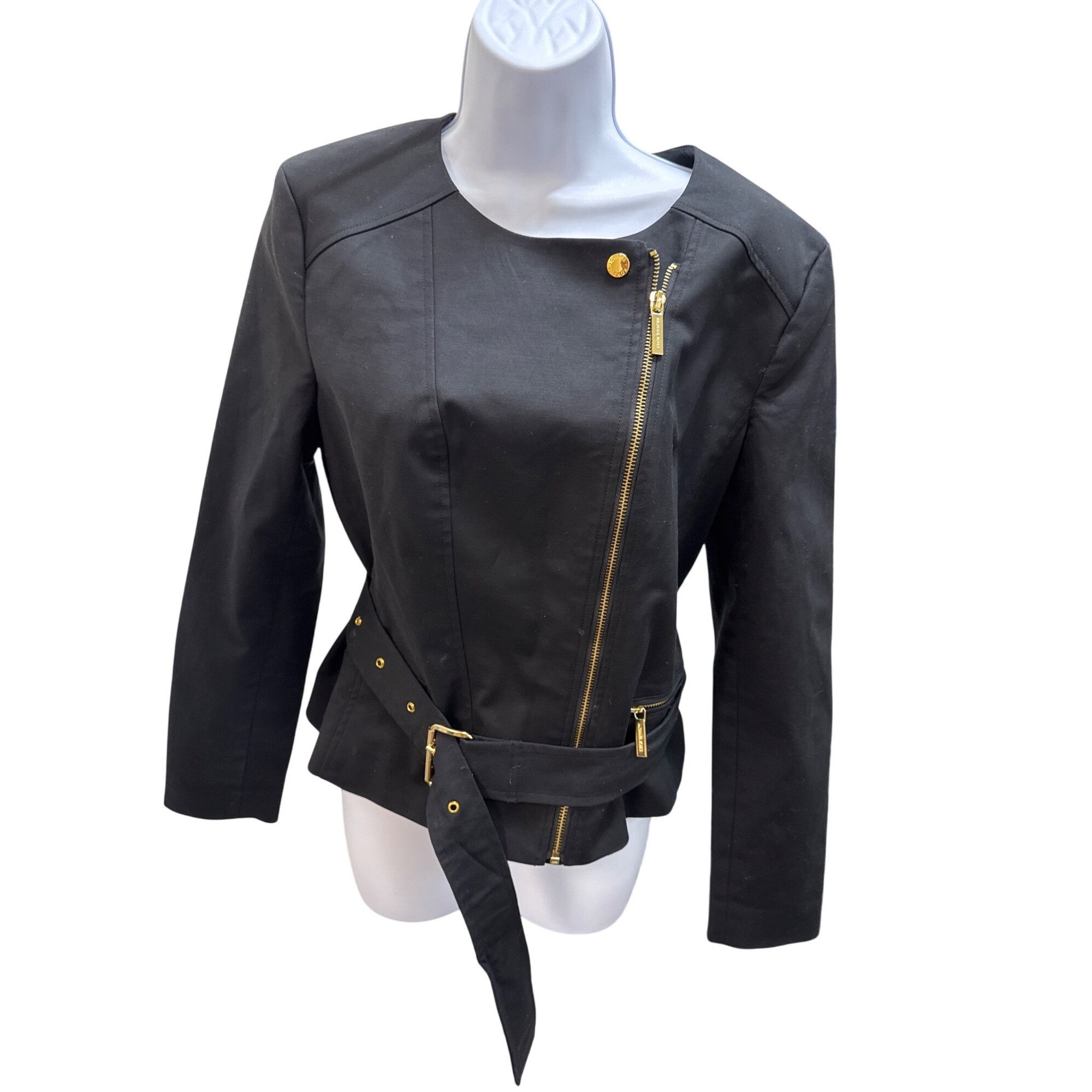 Michael Kors Michael Kors Womens Black Cotton/Spandex Blazer Size 12 SKU Size XL / US 12-14 / IT 48-50 - 1 Thumbnail