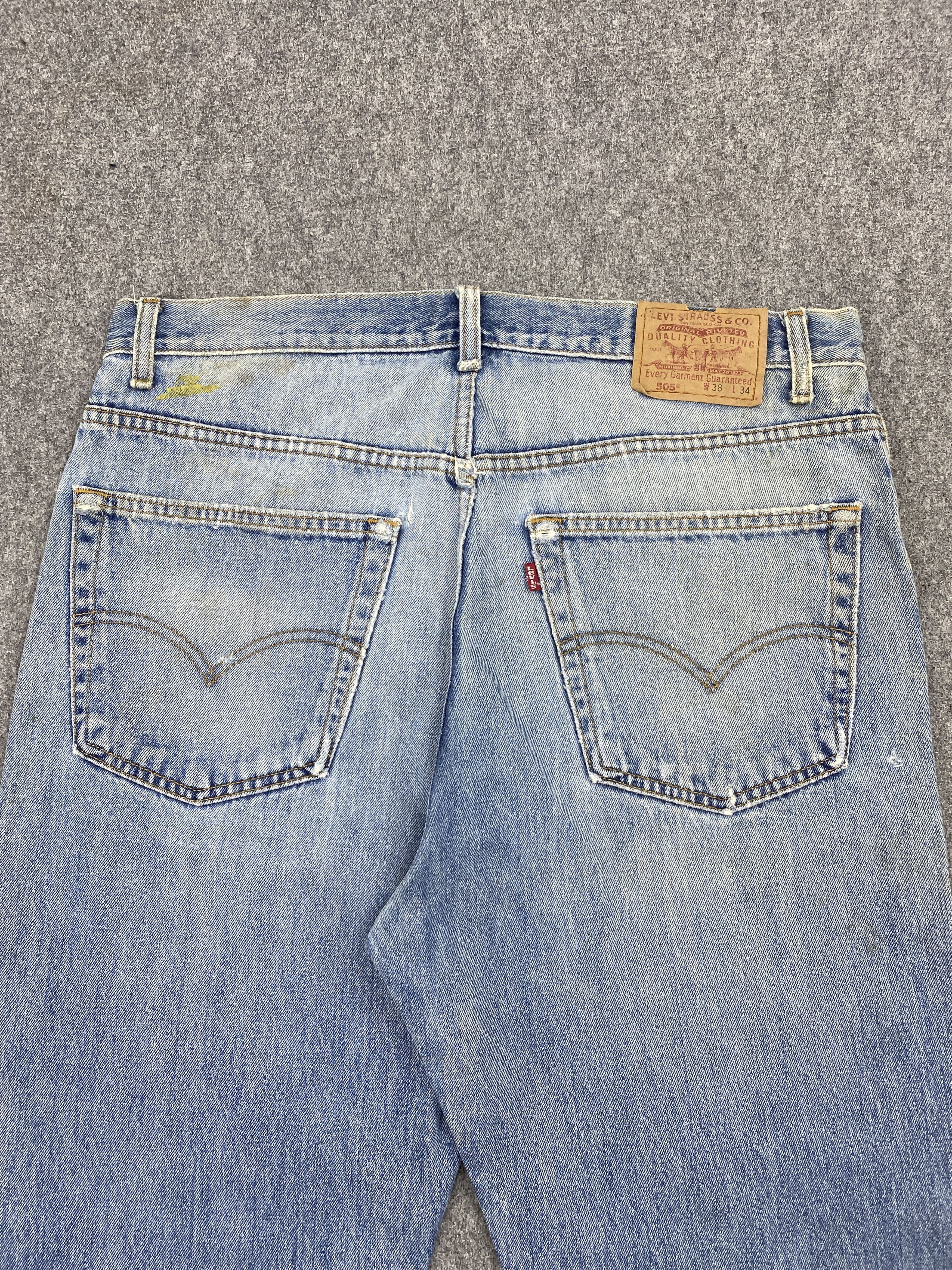 Levi's × Vintage Distressed Vintage 90s Levis 505 Faded Blue Jeans DP2618 Size US 34 / EU 50 - 4 Thumbnail