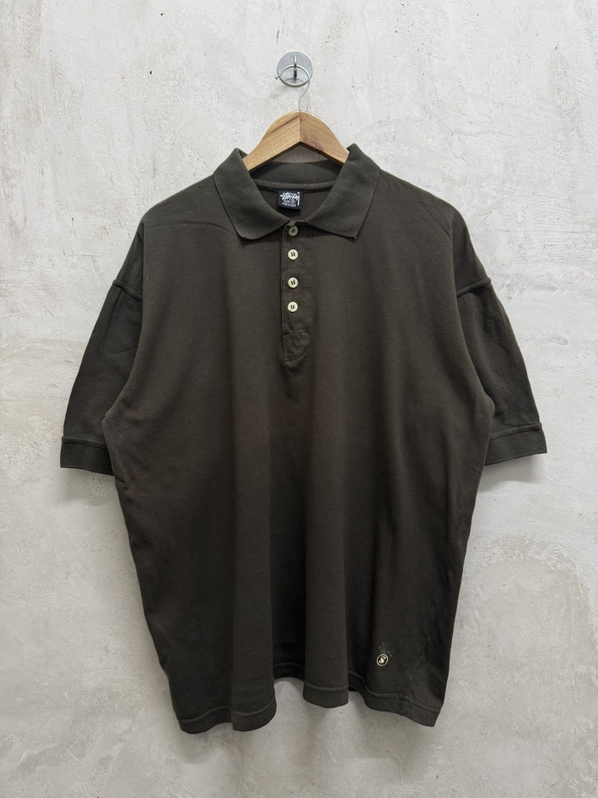 Stussy Stussy orange S cable knit polo shirt | Grailed