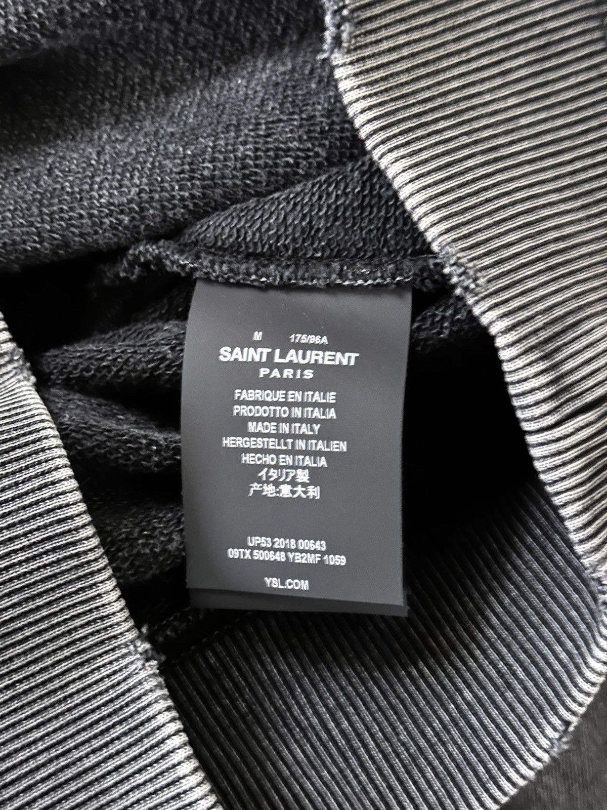 Saint Laurent Paris Saint Laurent Logo Hoodie Distressed Gray SS19 Size US M / EU 48-50 / 2 - 14 Thumbnail