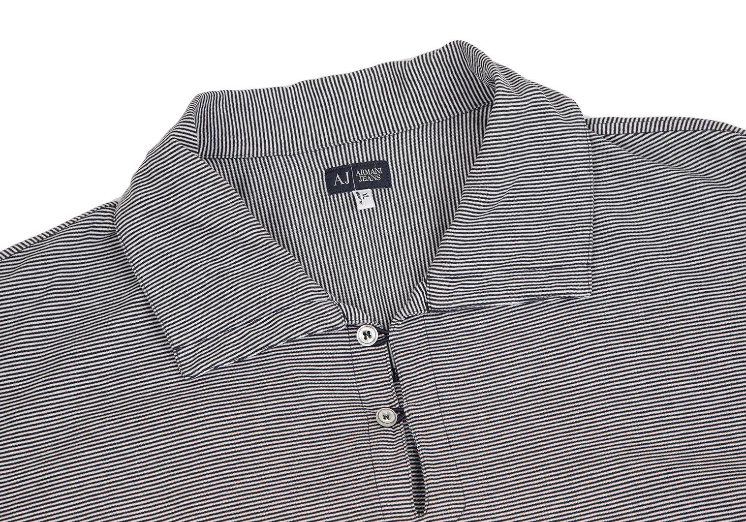 Armani Stretch Stripe Polo Shirt in Black and White, Size XL Size US XXS / EU 40 - 3 Thumbnail