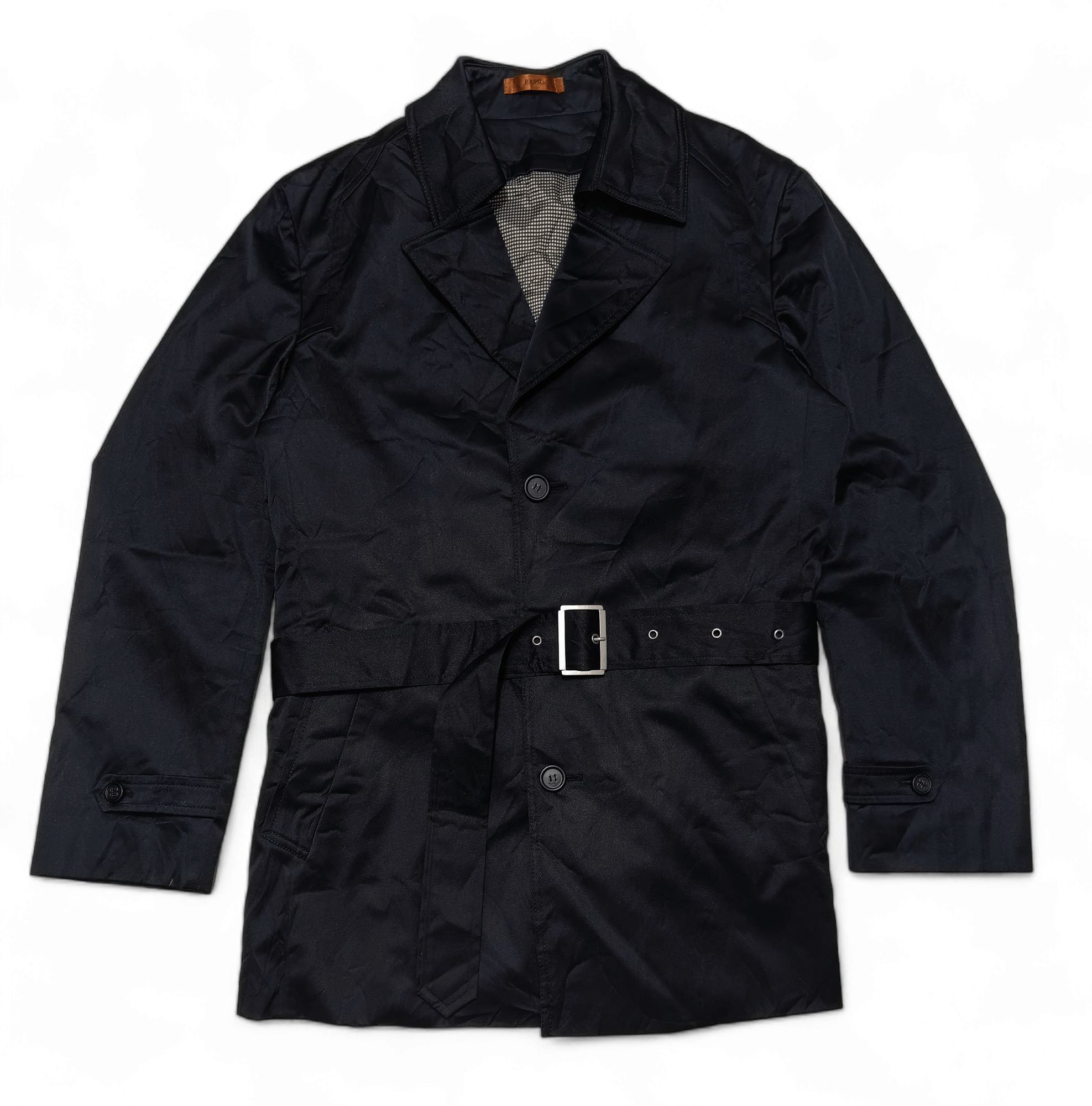 Other BASSO Women's Black Trench Coat Size L / US 10 / IT 46 - 2 Thumbnail
