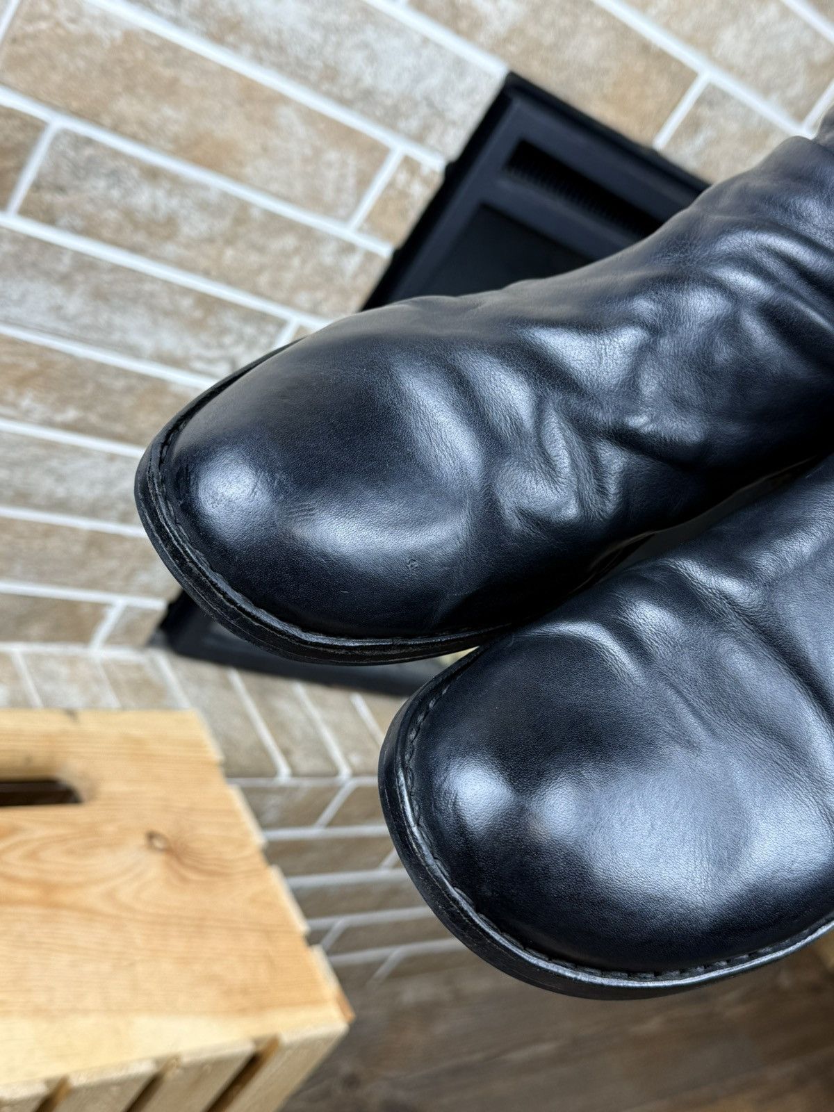 Fiorentini + Baker Fiorentini Baker Leather Black Side Zip Ankle Boots Size US 13 / EU 46 - 11 Thumbnail