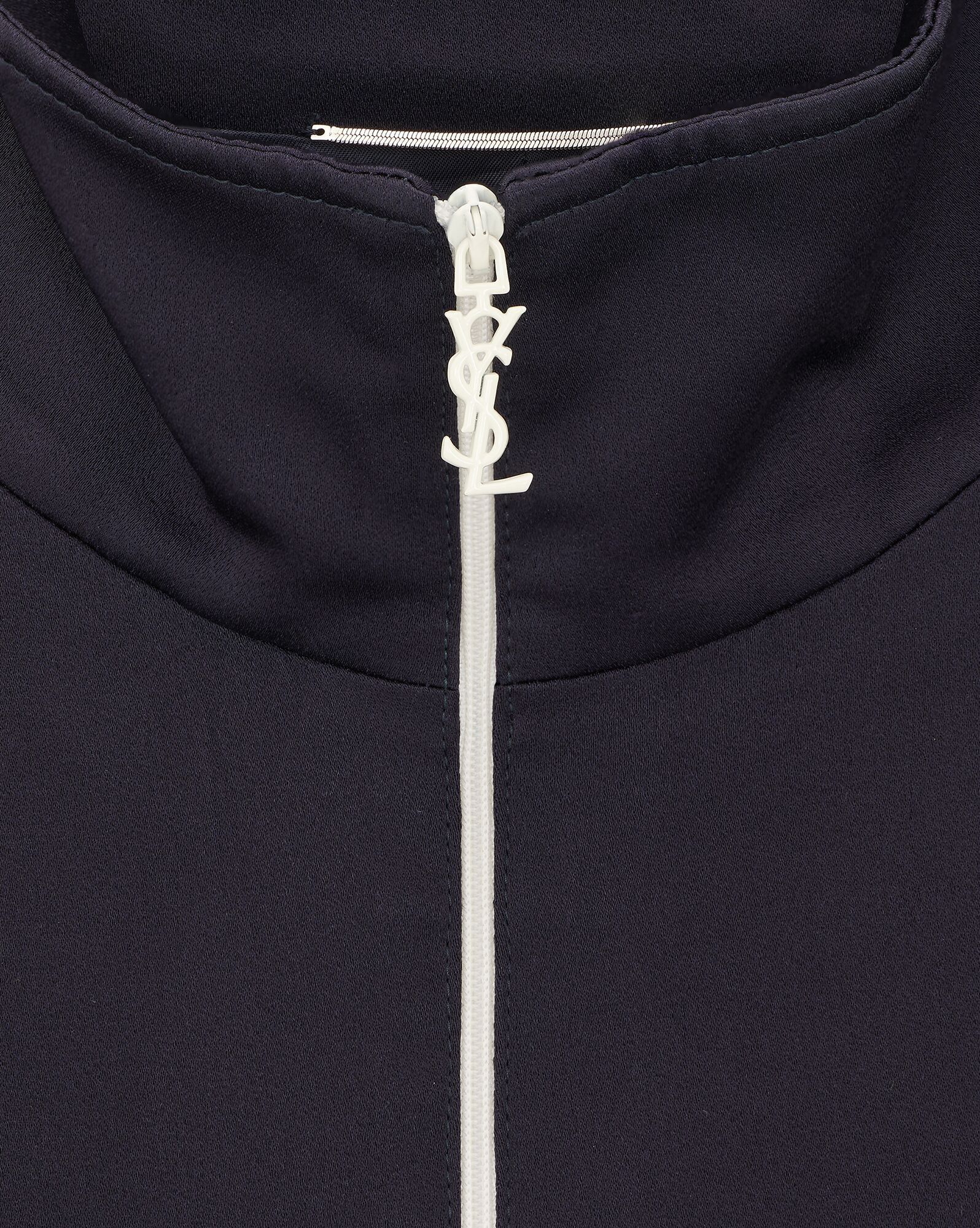 Saint Laurent Paris o1s1wg110225 733679 Teddy Jacket Crepe Satin Navy/White Size US M / EU 48-50 / 2 - 3 Thumbnail