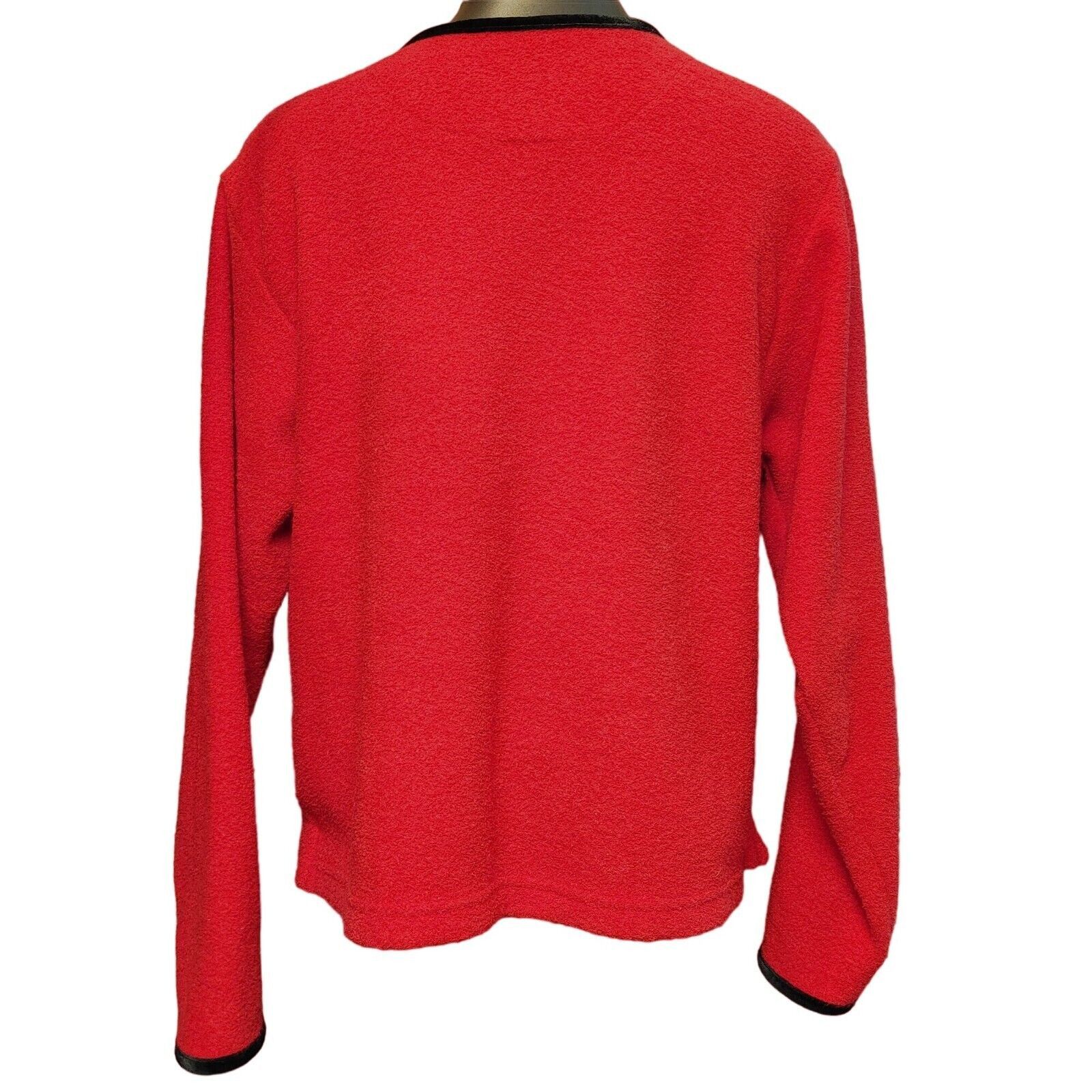 Other Artizans Women's Red/Black Long Sleeve Button Down Cardigan Size L / US 10 / IT 46 - 2 Thumbnail
