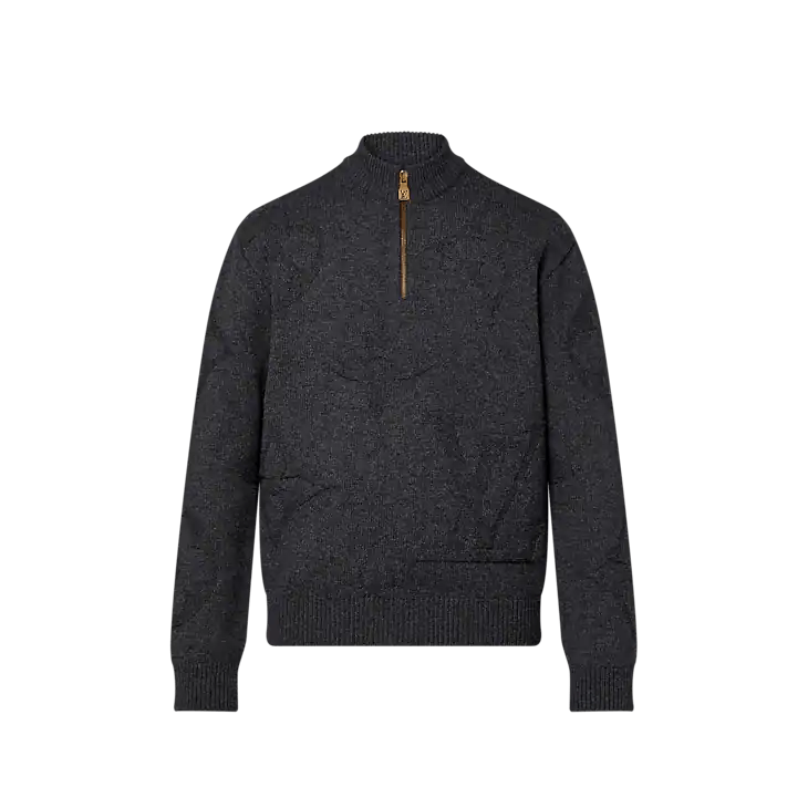 Louis Vuitton Monogram Jacquard Wool Half Zip Jumper Size US S / EU 44-46 / 1 - 1 Thumbnail