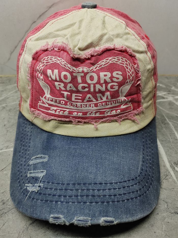 Japanese Brand Vintage Motors Racing Team Distressed Style Cap Hat Size ONE SIZE - 2 Thumbnail