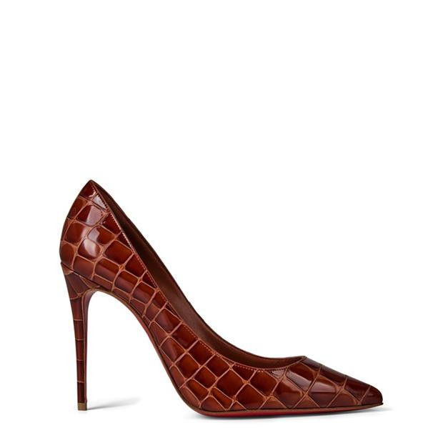 Christian Louboutin Kate 100mm Croc Pumps Size US 7 / IT 37 - 1 Thumbnail