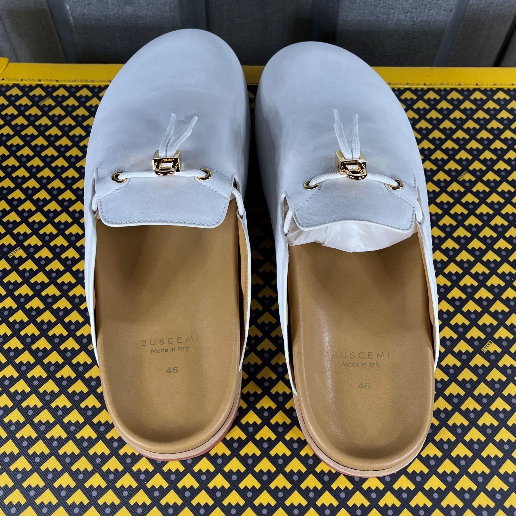 Buscemi Buscemi Pietro White Nubuk Leather Slippers US 8 EU 41 Size US 8 / EU 41 - 5 Thumbnail