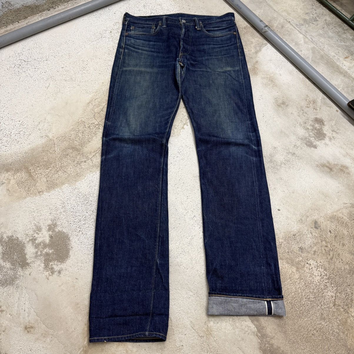Full Count & Co. Selvedge Full Count Distress Indigo Chainstitch Denim Pants Size US 30 / EU 46 - 3 Thumbnail
