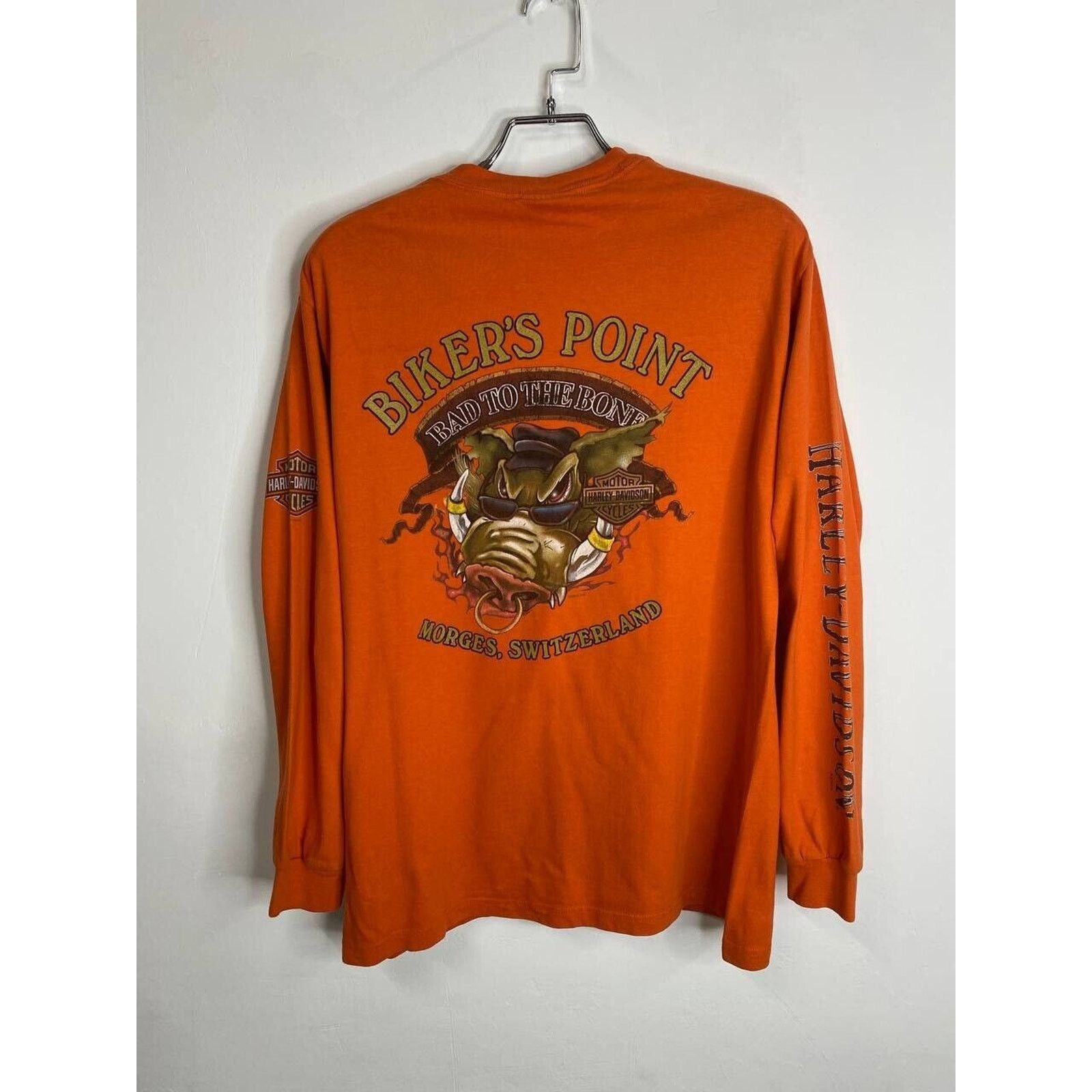 Harley Davidson × Vintage Vintage Harley-Davidson Long Sleeve Shirt Biker’s Point L Size L / US 10 / IT 46 - 5 Thumbnail