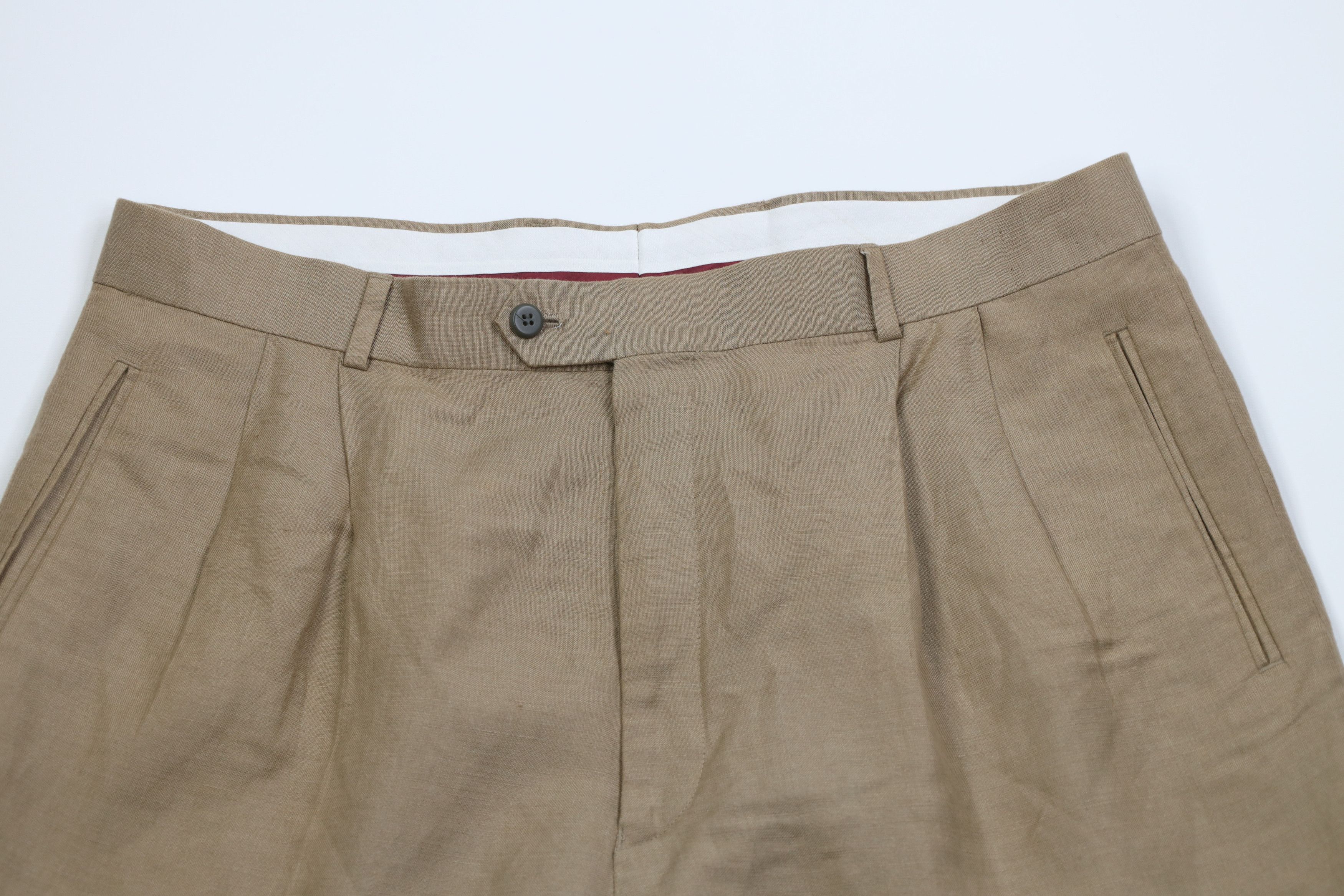Vintage Vintage 90s Streetwear Linen Blend Wide Leg Chino Pants Size US 38 / EU 54 - 2 Thumbnail
