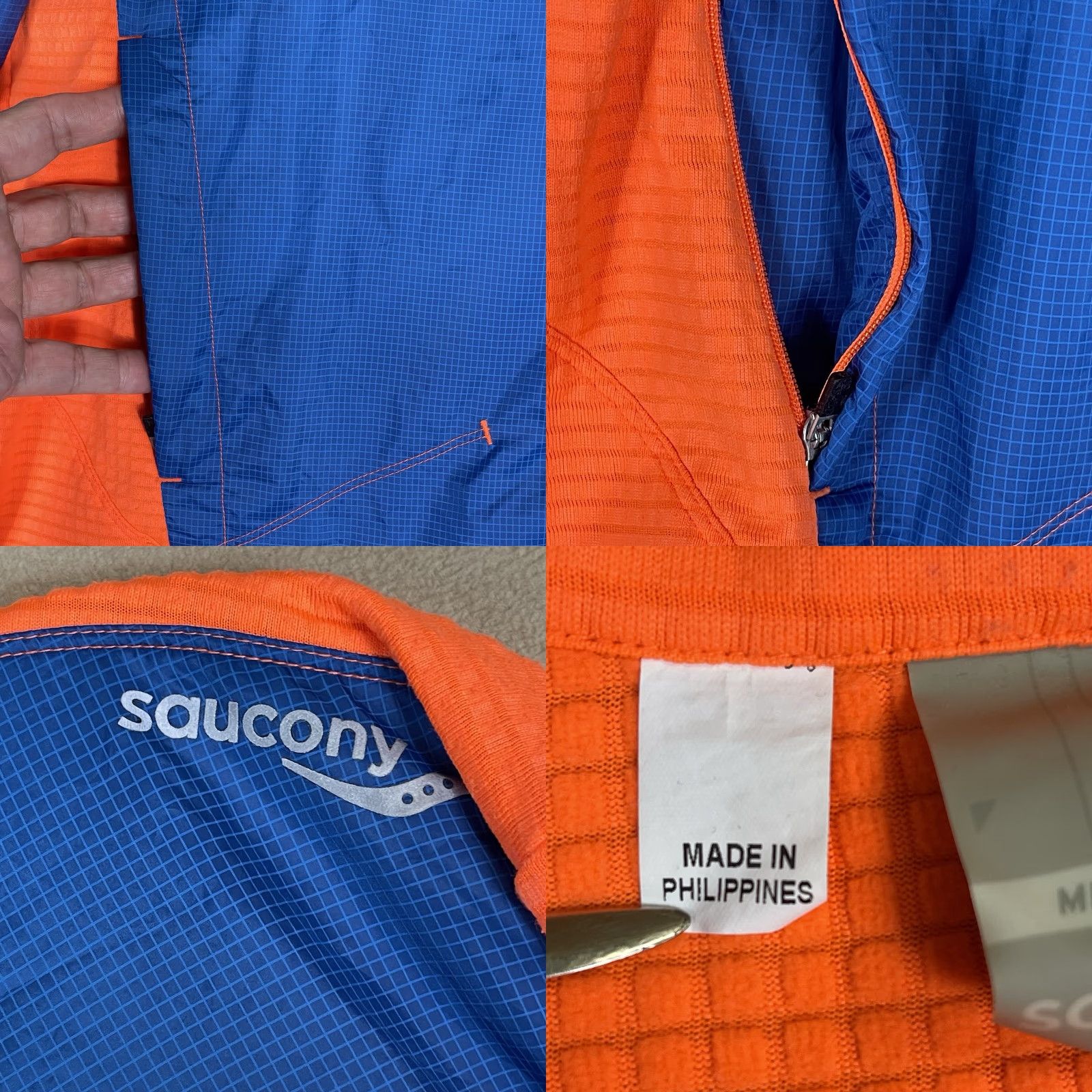 Saucony Saucony Jacket Mens XXL Orange Full Zip Lightweight Running Athletic Long Sleeve Size US XXL / EU 58 / 5 - 8 Thumbnail