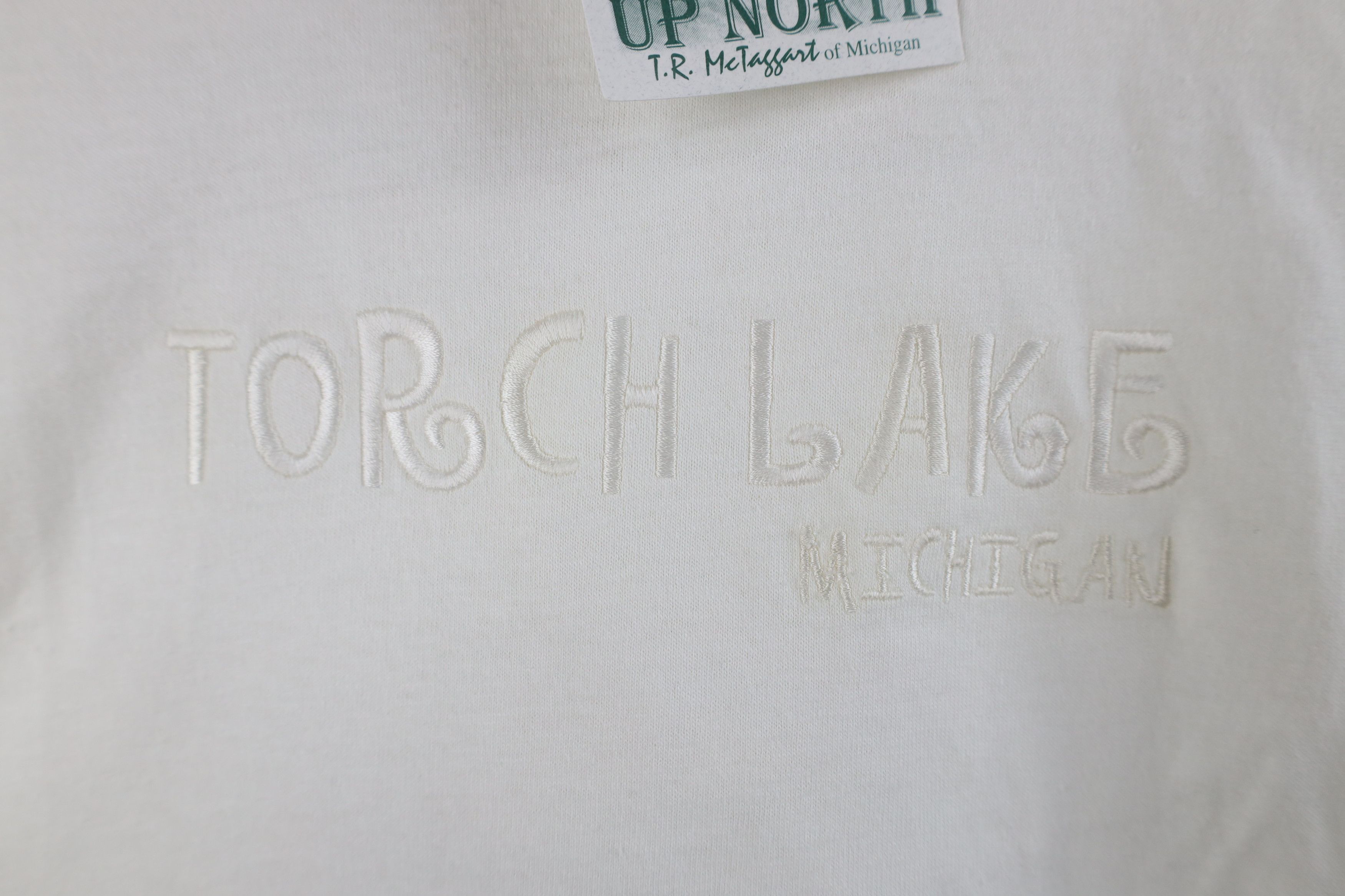Vintage Deadstock Vintage 90s Streetwear Torch Lake Michigan T-Shirt Size US XL / EU 56 / 4 - 4 Thumbnail
