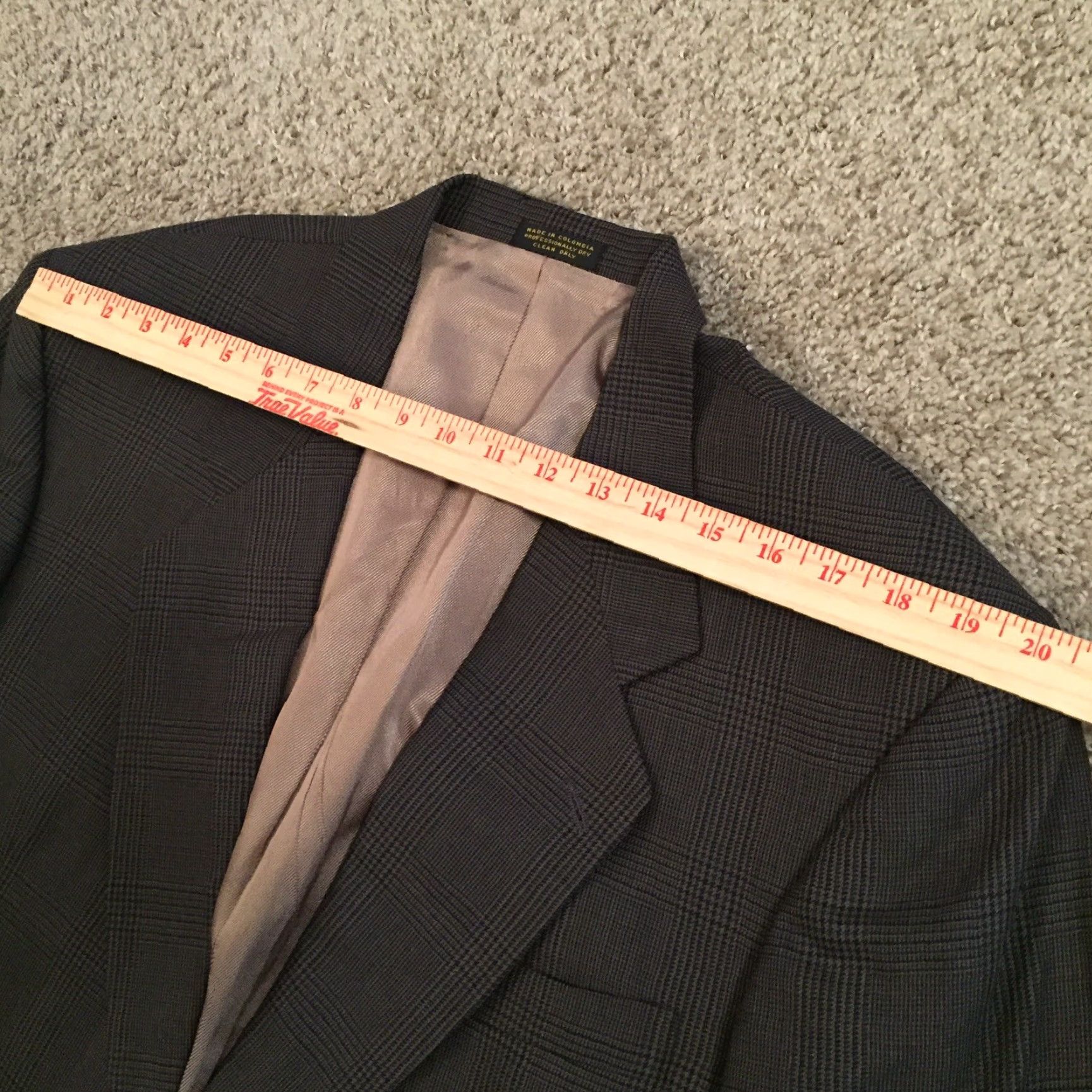 Oscar De La Renta Oscar de la Renta Blazer Mens 46 Regular Gray Plaid Wool Two Button Jacket Notch Lapel Suit 2 Piece Size 46R - 2 Thumbnail