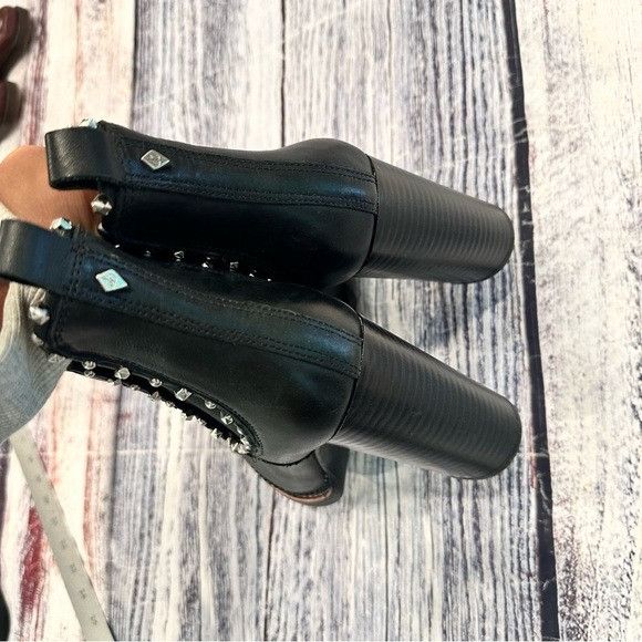 Sam Edelman Sam Edelman Black Leather Studded Heeled Ankle Boots Size US 8.5 / IT 38.5 - 7 Thumbnail