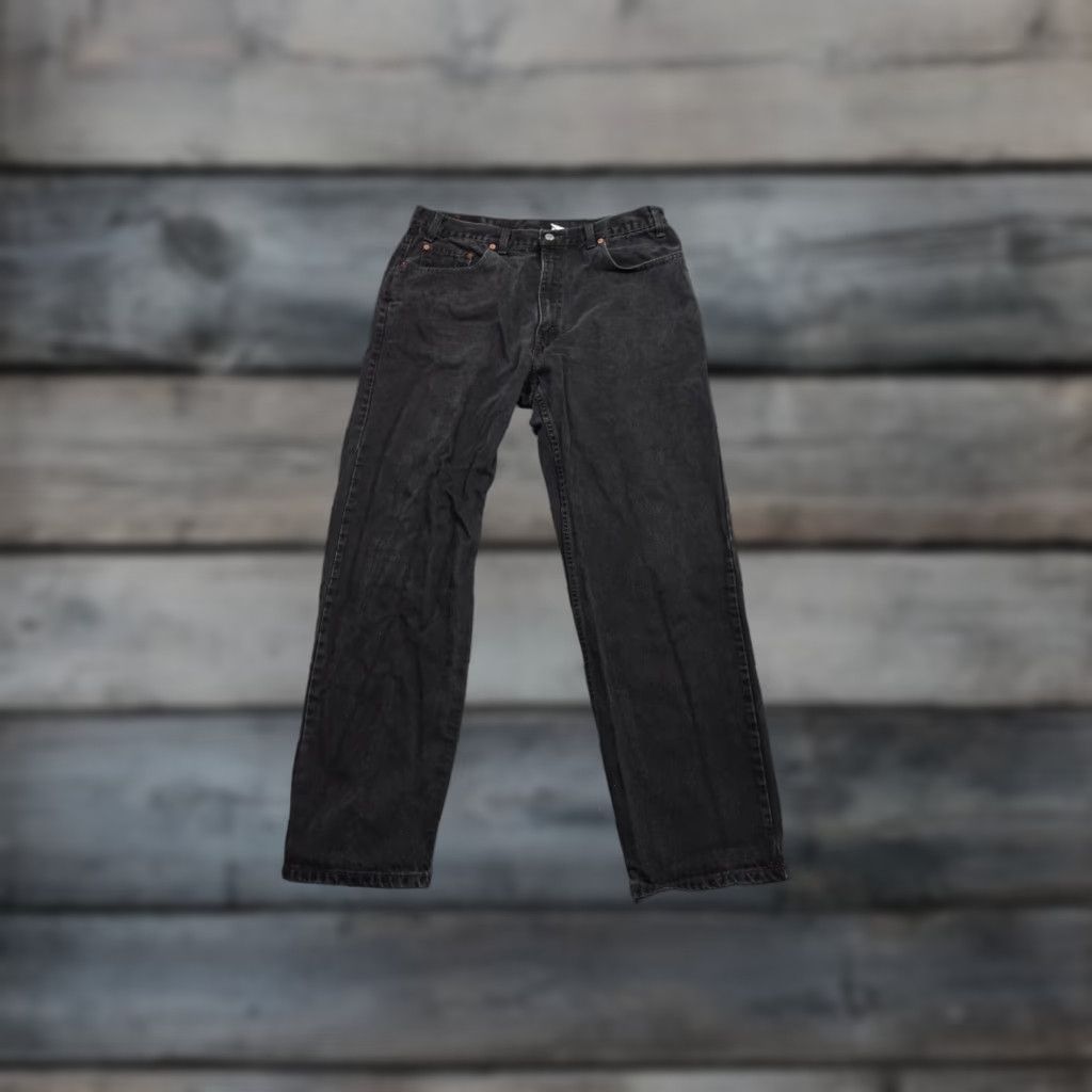 Levi's VINTAGE Levi's 550 Jeans Mens 40x32 Black Regular Fit Western Cowboy Rancher Denim 5-Pocket Pattern Solid Distressed Zip Fly Size US 40 / EU 56 - 1 Thumbnail
